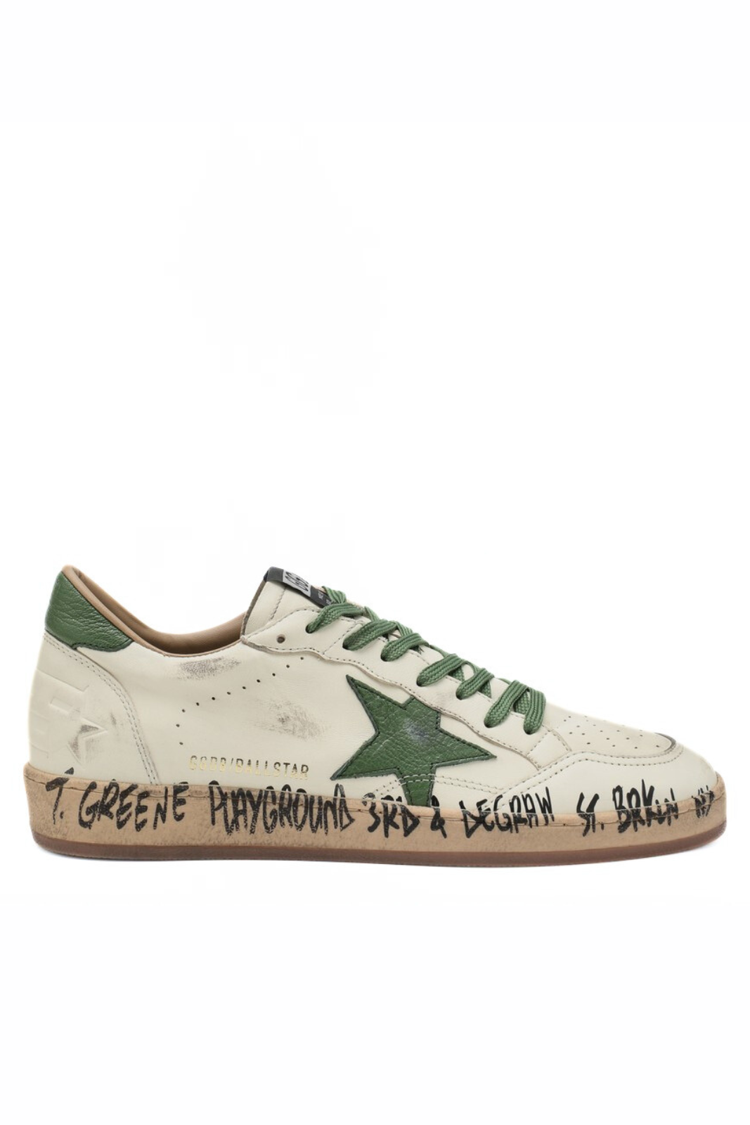 Golden Goose Man Sneakers Ballstar white green