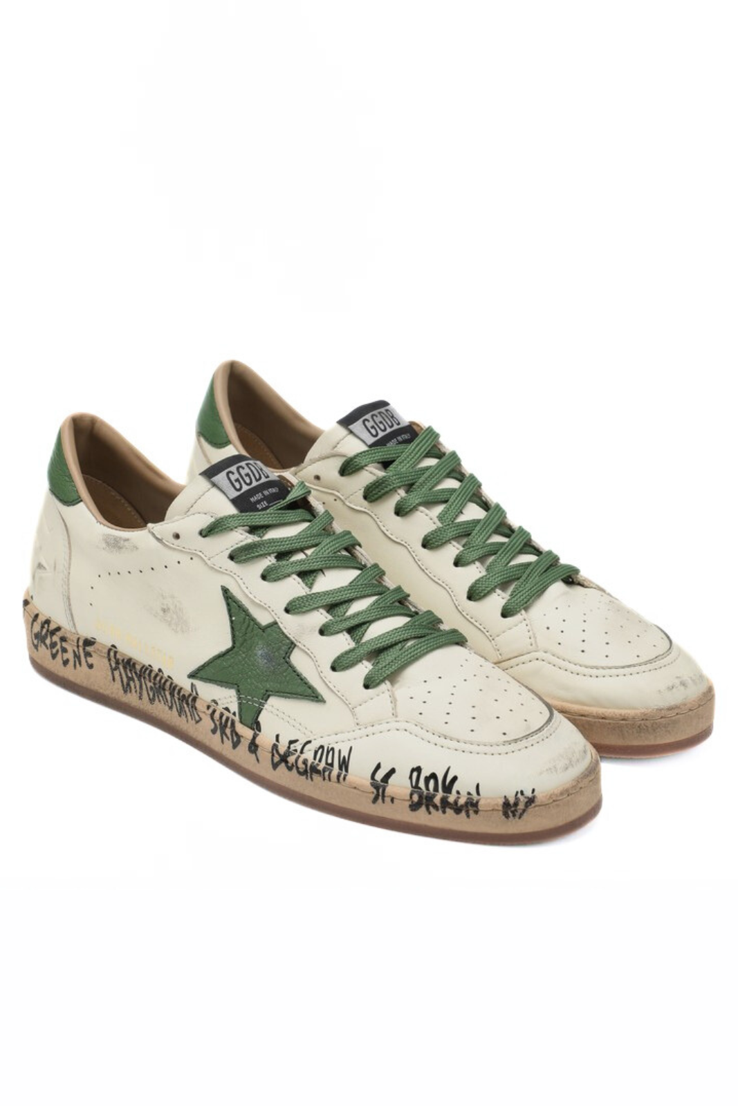 Golden Goose Man Sneakers Ballstar white green