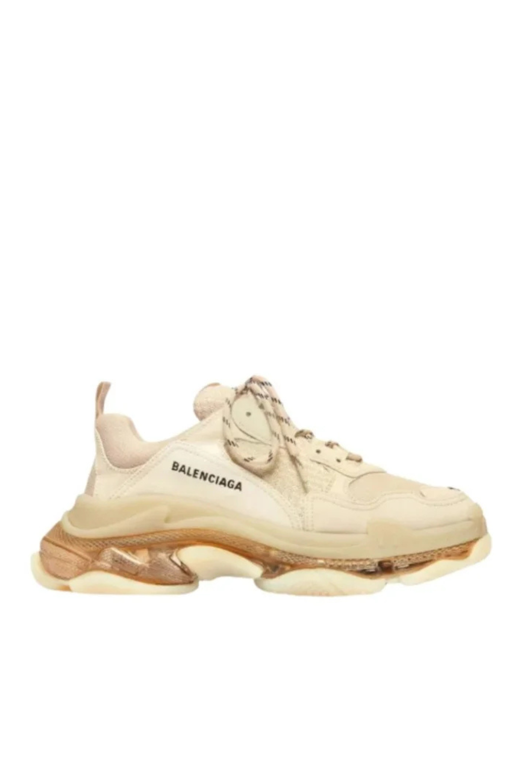 Balenciaga Triple S Clear Sole Women Sneakers, Beige