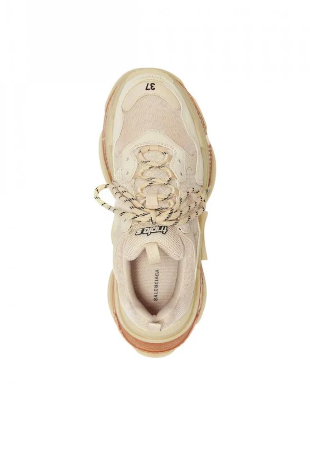 Balenciaga Triple S Clear Sole Women Sneakers, Beige