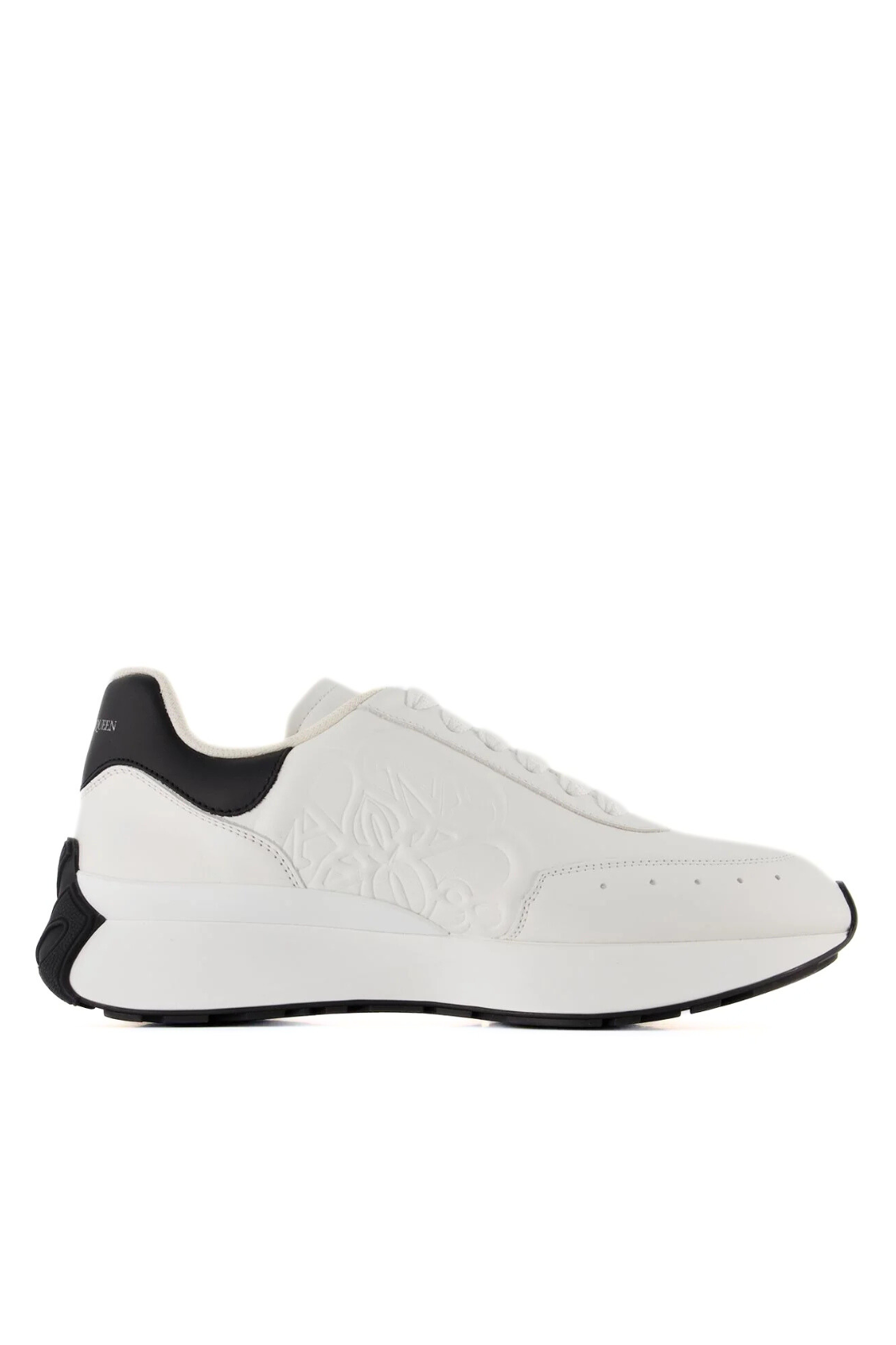 Alexander McQueen Sprint Runner Oversized Sneakers White Black Leather woman