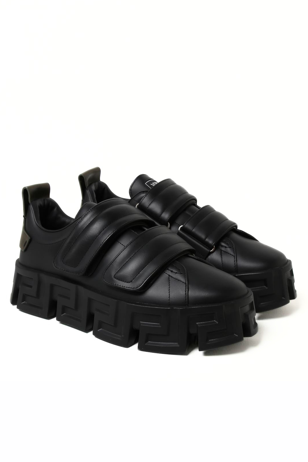 Versace Greca Labyrinth Leather Sneakers Black