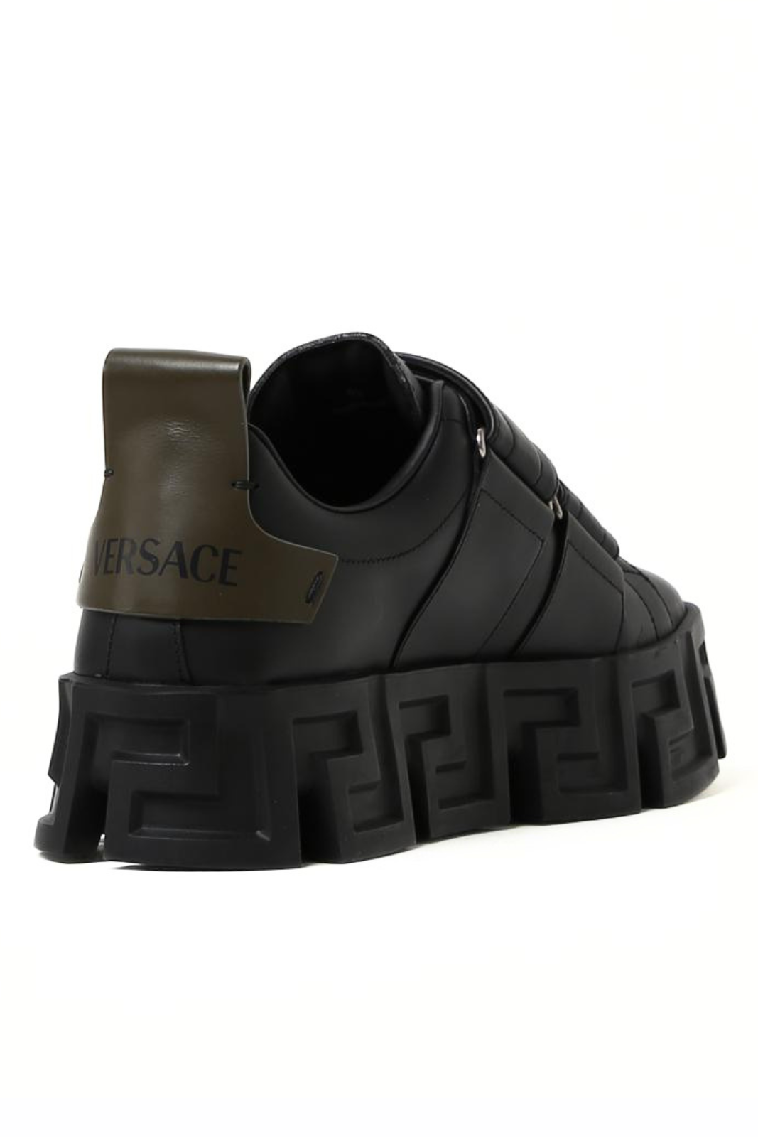 Versace Greca Labyrinth Leather Sneakers Black