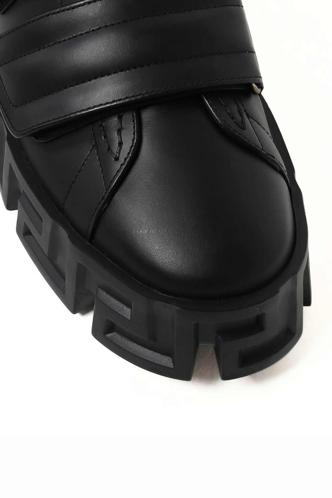 Versace Greca Labyrinth Leather Sneakers Black