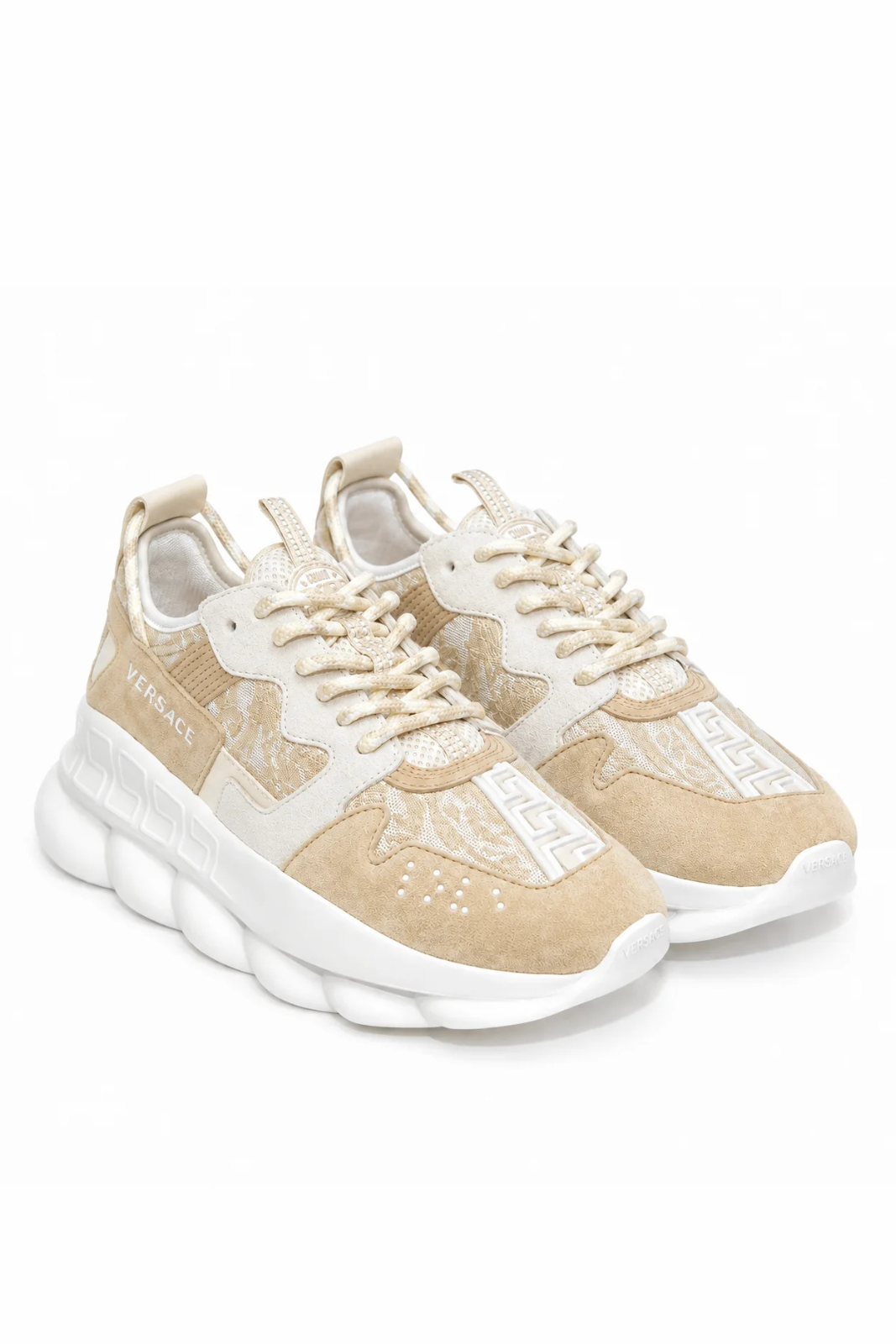 Versace Sneakers, Chain Reaction V2 Jacard, Cream