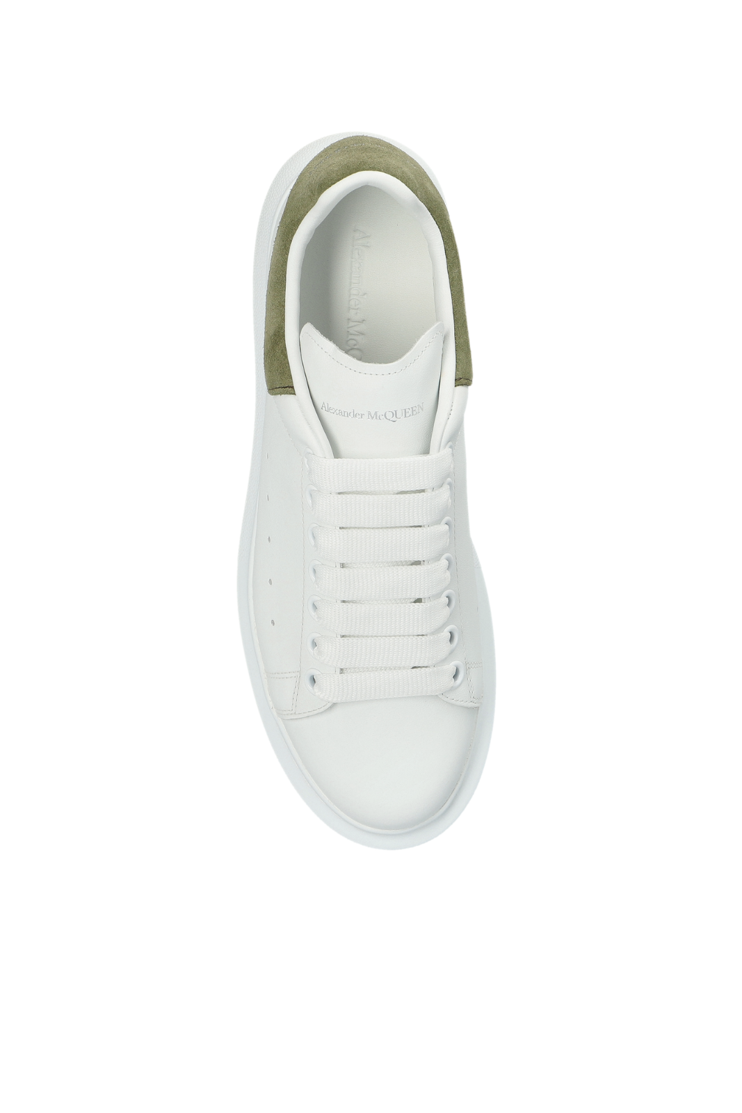 Alexander McQueen White Khaki Sports women shoes with logo