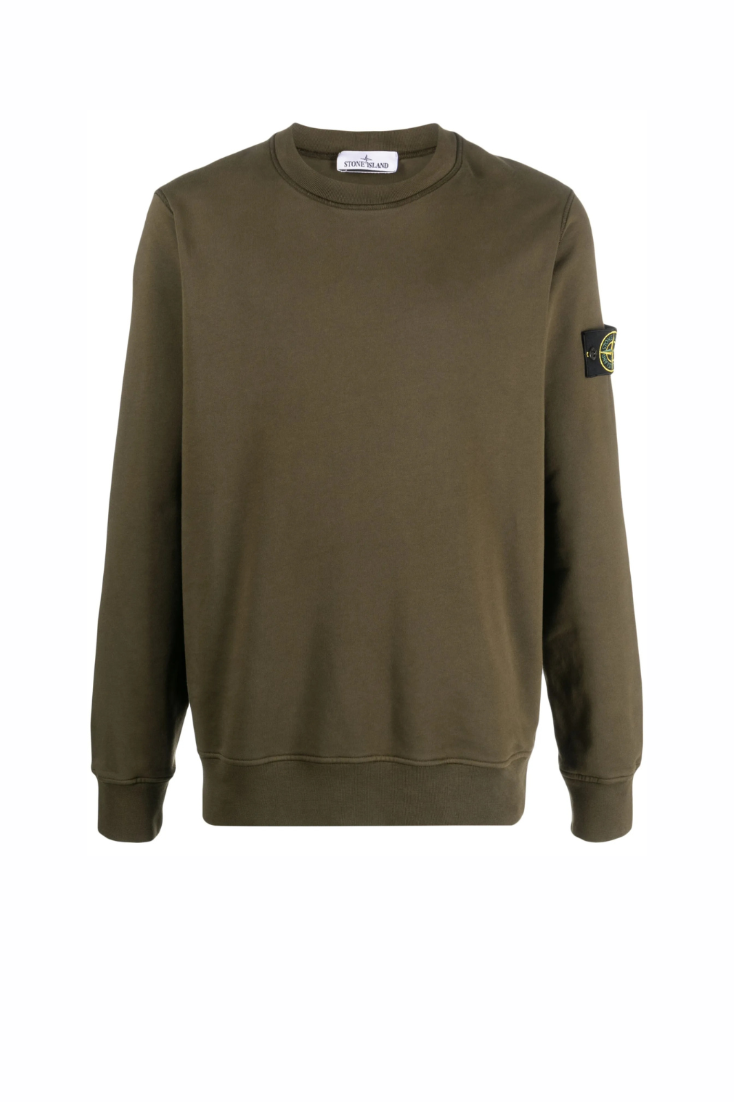 Stone Island Compass-patch cotton sweatshirt Khaki