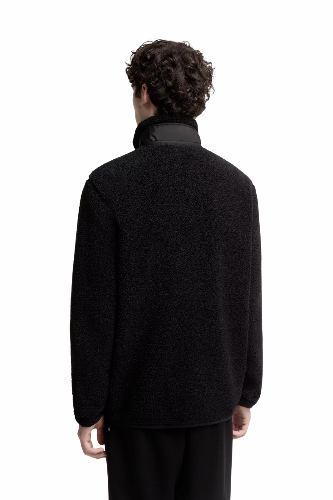 Moncler Teddy Zip-Up Sweatshirt with Pocket Black