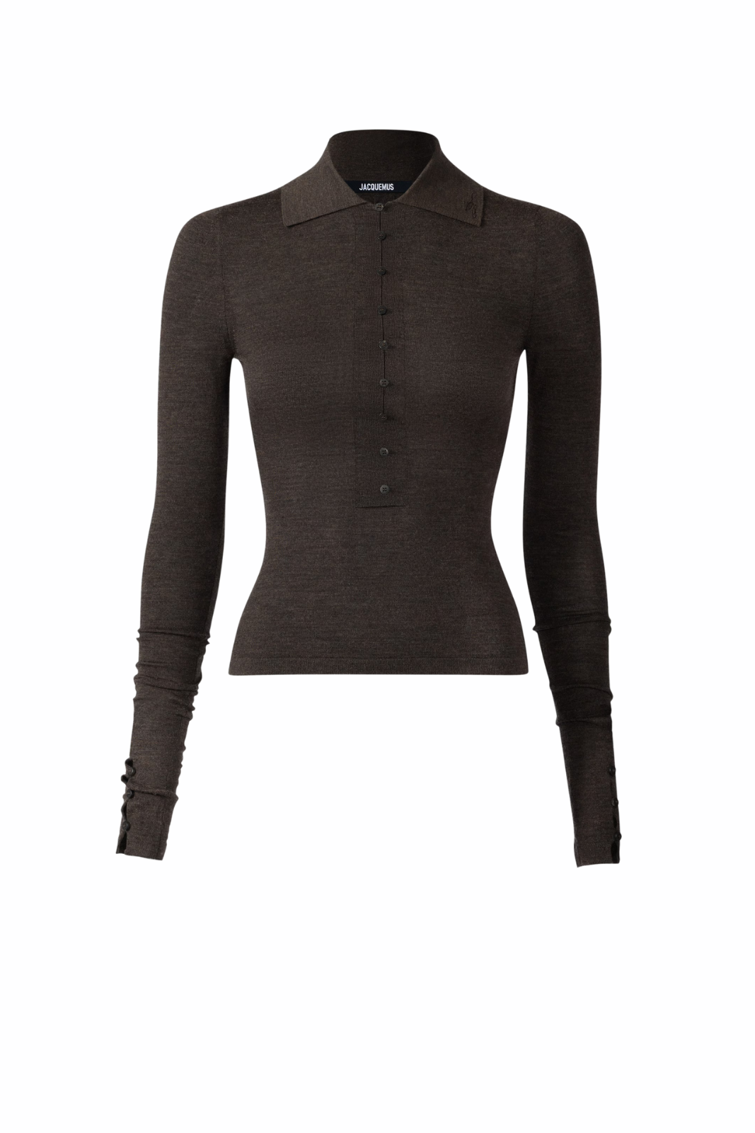 Jacquemus The Merino long-sleeve polo Brown shirt