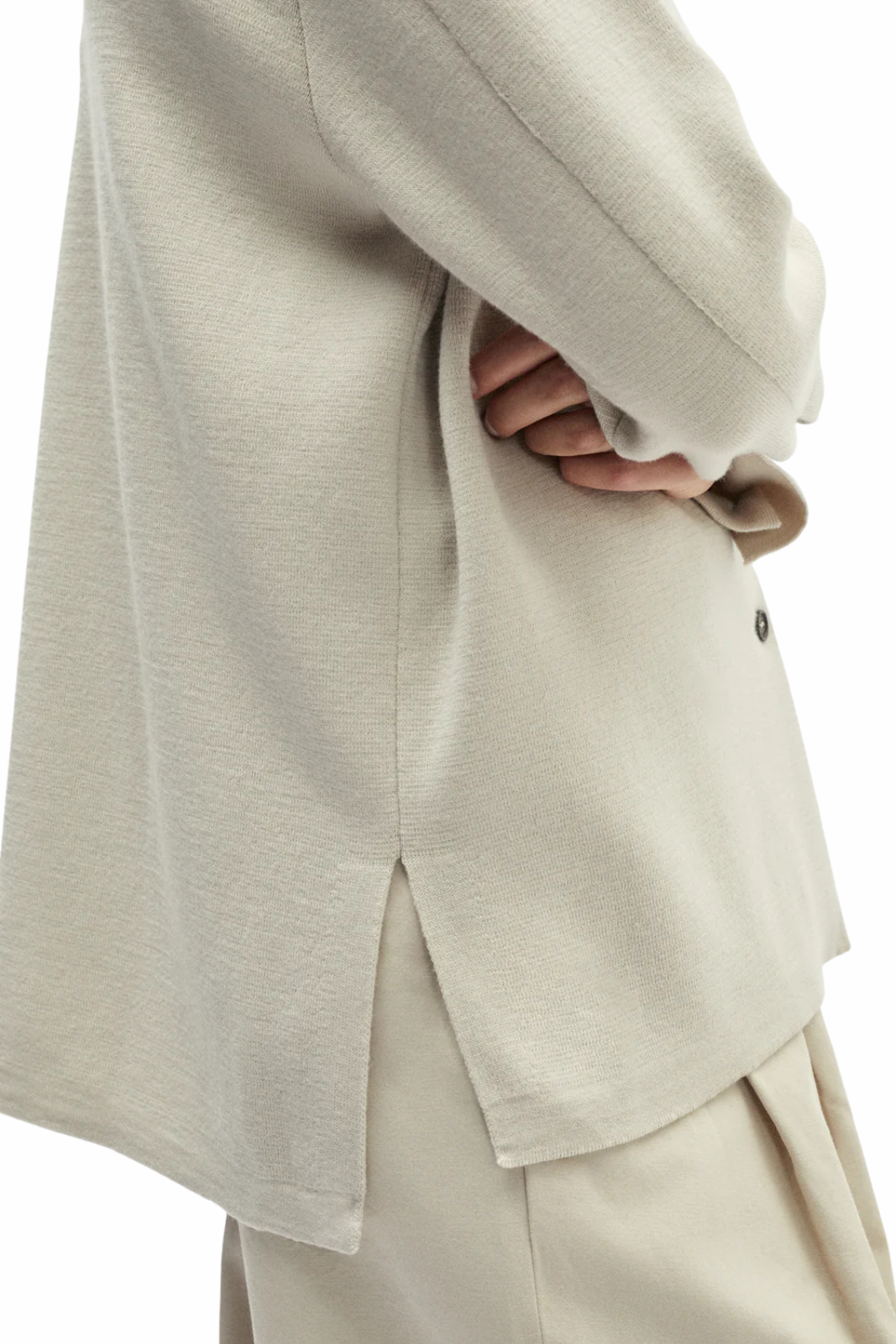 Rtknit The Merino Wool Polo Unisex Overshirt Beige