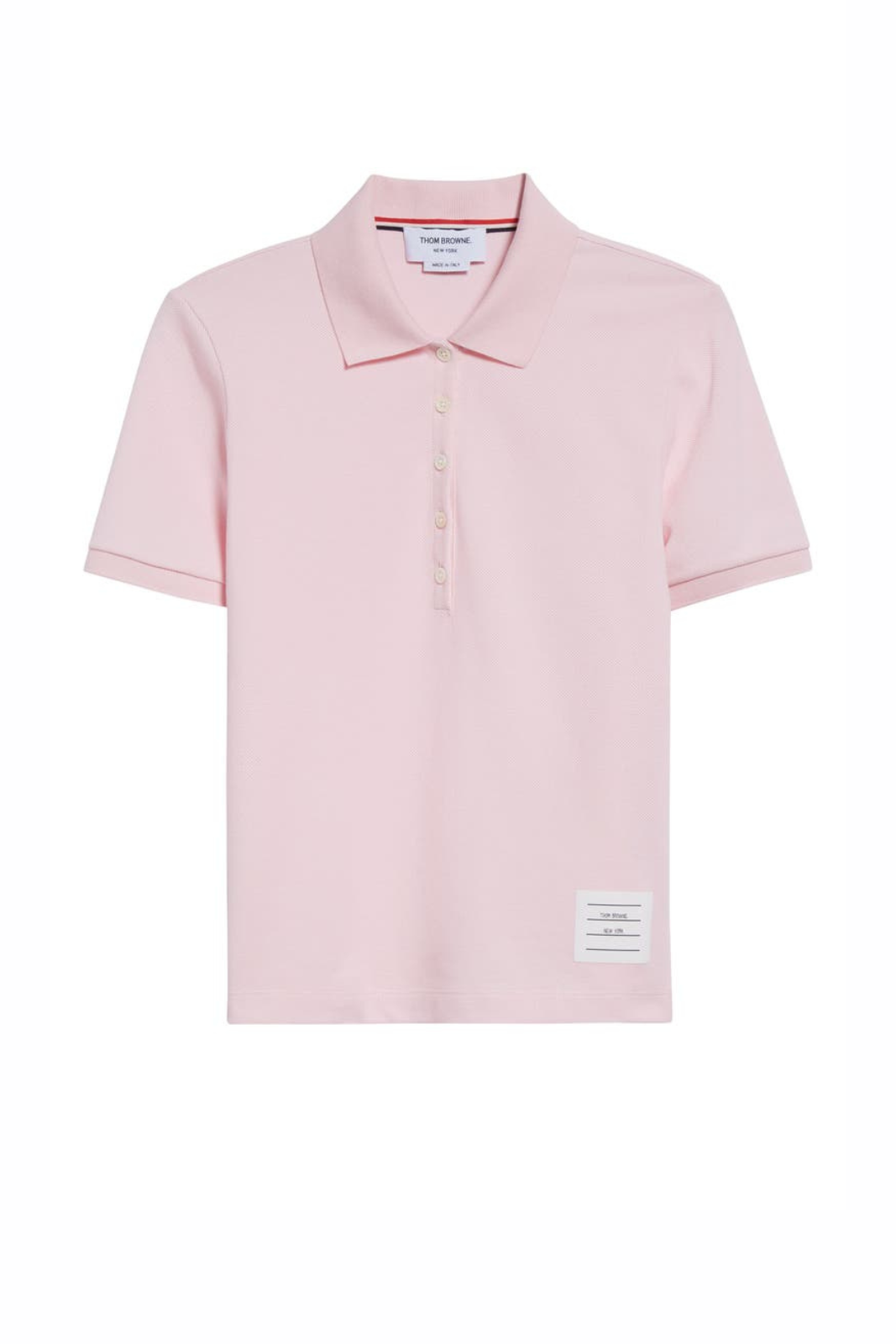 Thom Browne 4-Bar Cotton Piqué Polo Pink