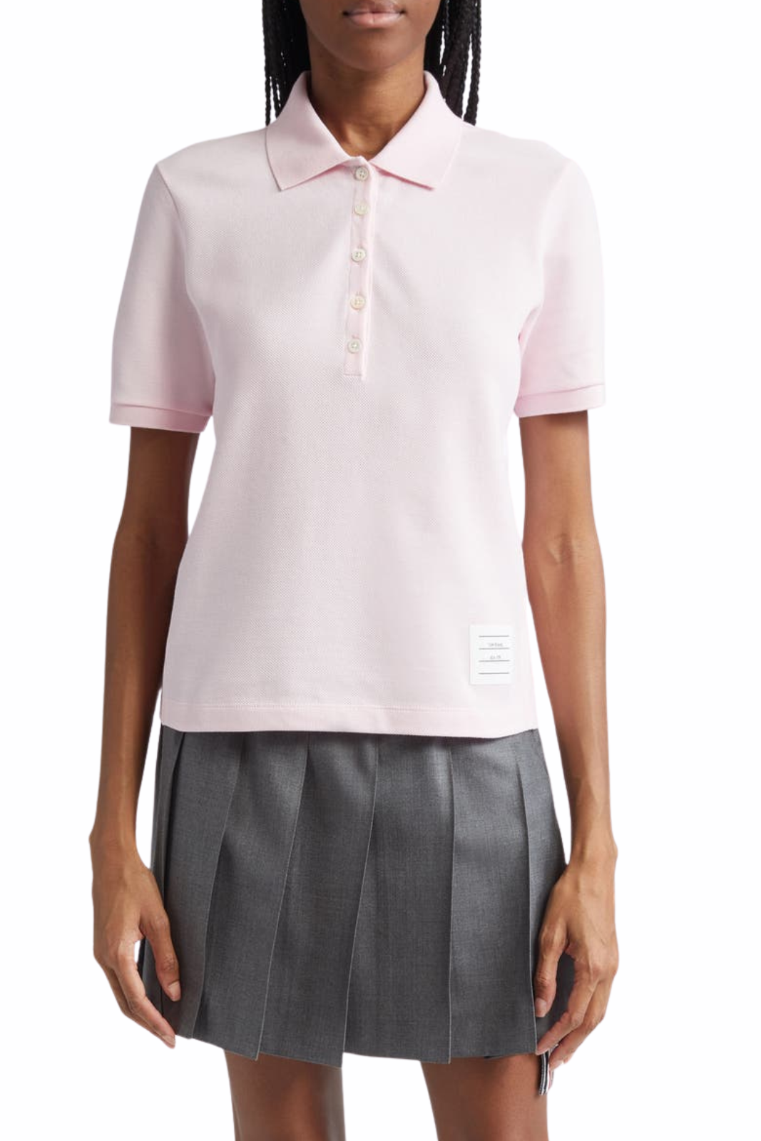 Thom Browne 4-Bar Cotton Piqué Polo Pink