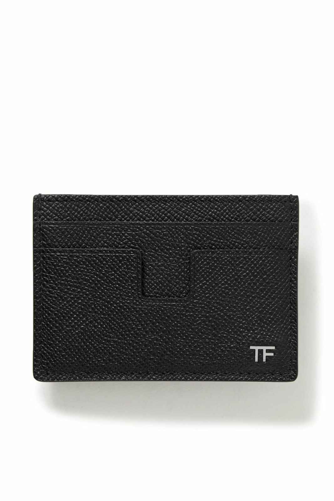 Tom Ford Full-Grain Leather Cardholder with Money Clip Black