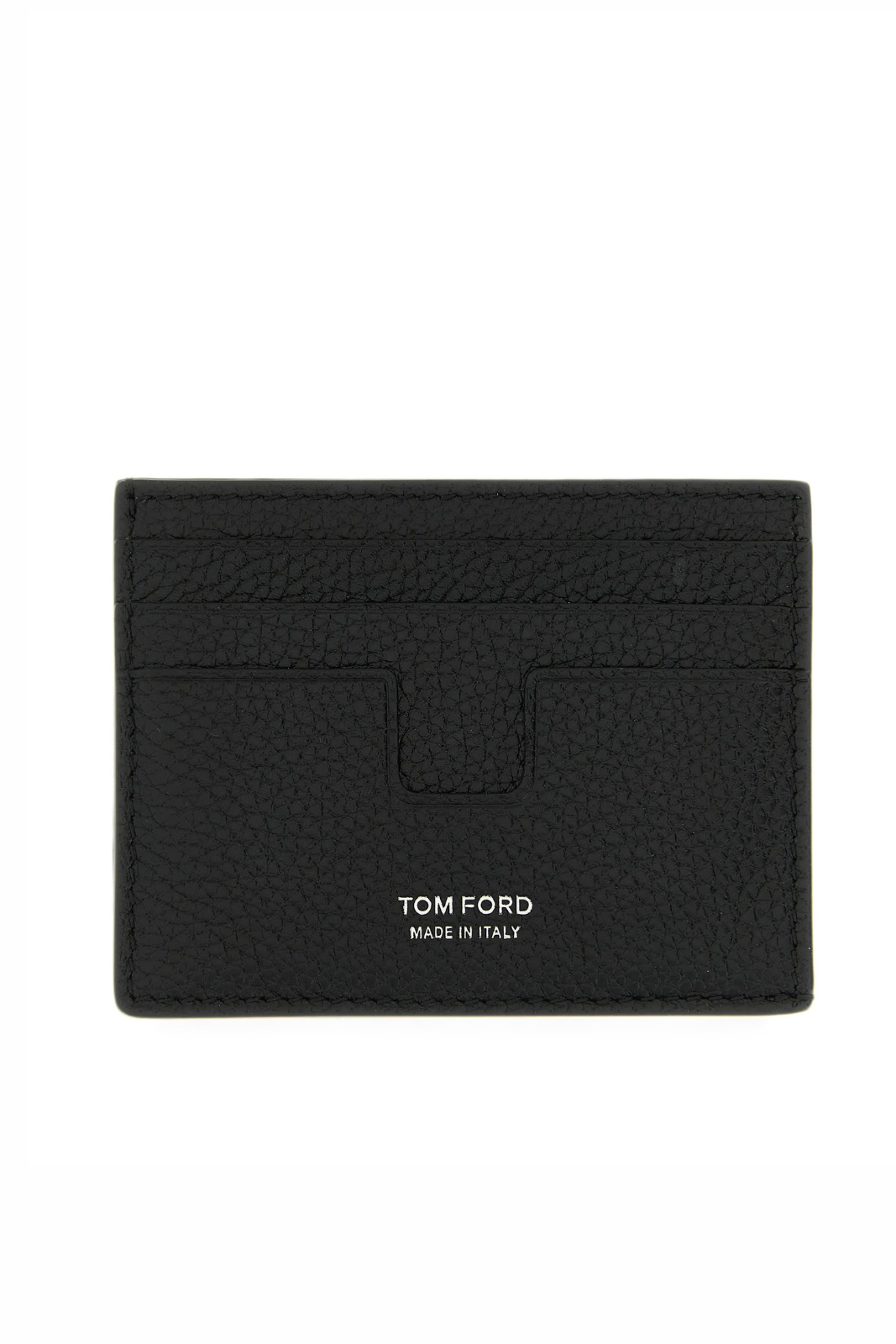 Tom Ford T Line grain leather card holder Black