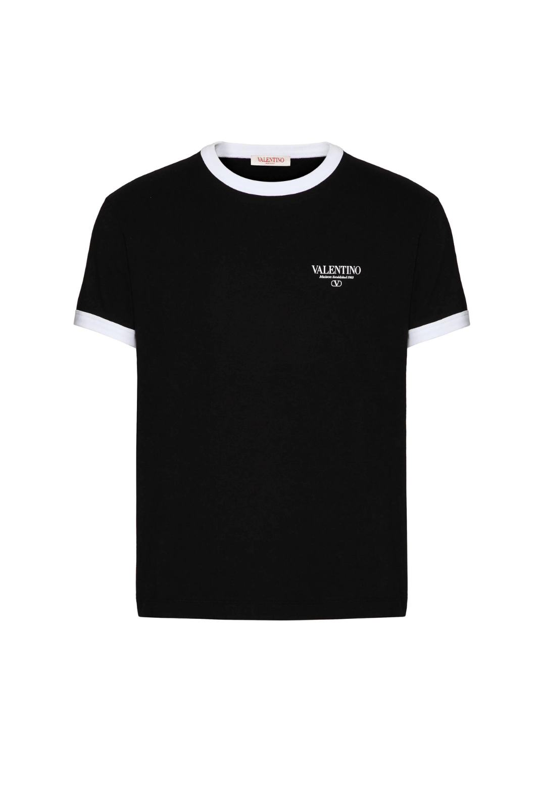 Valentino Garavani logo-embroidered cotton T-shirt Black White