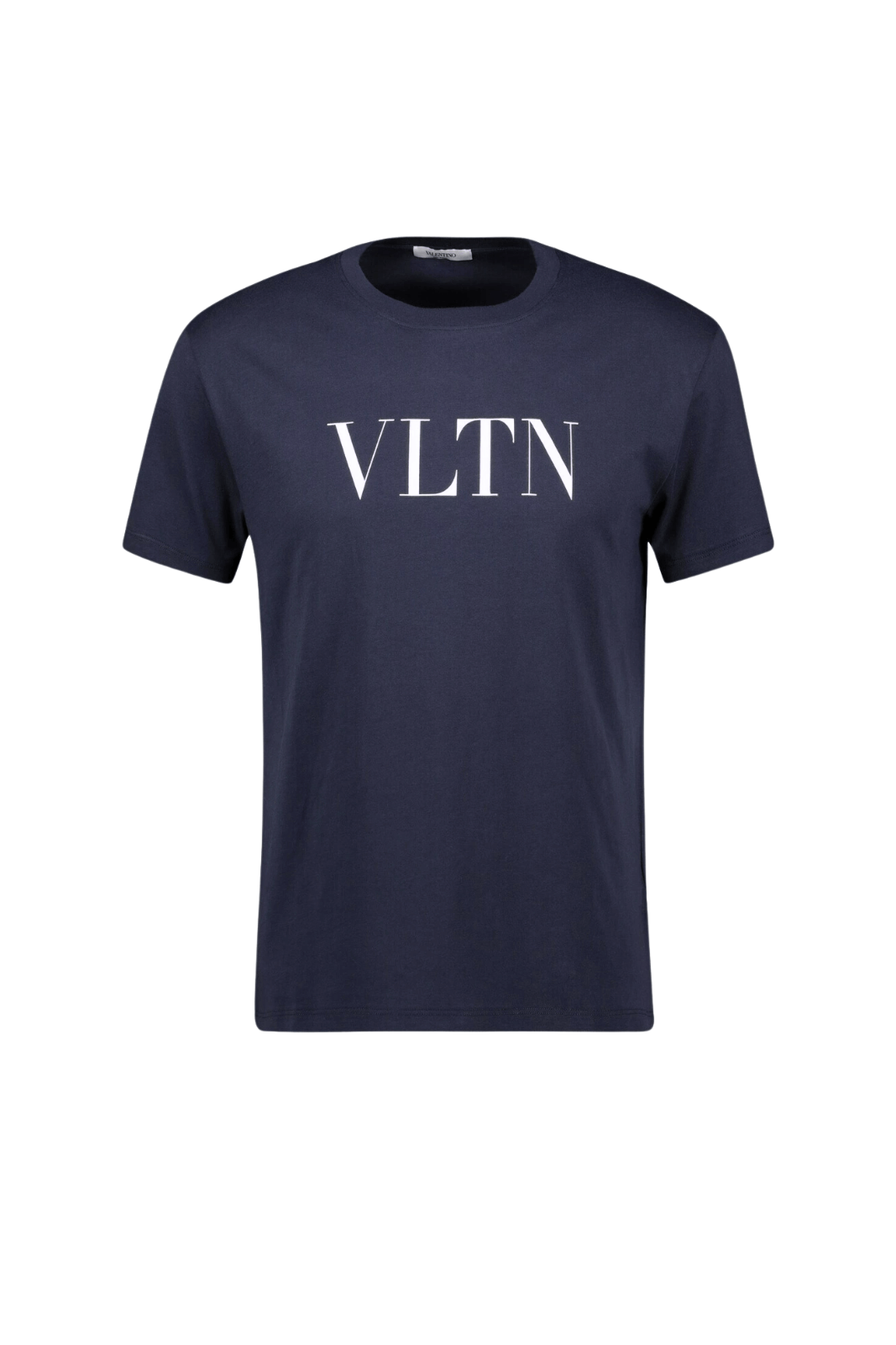 Valentino Garavani Navy Blue VLTN Printed Cotton Crewneck T-Shirt