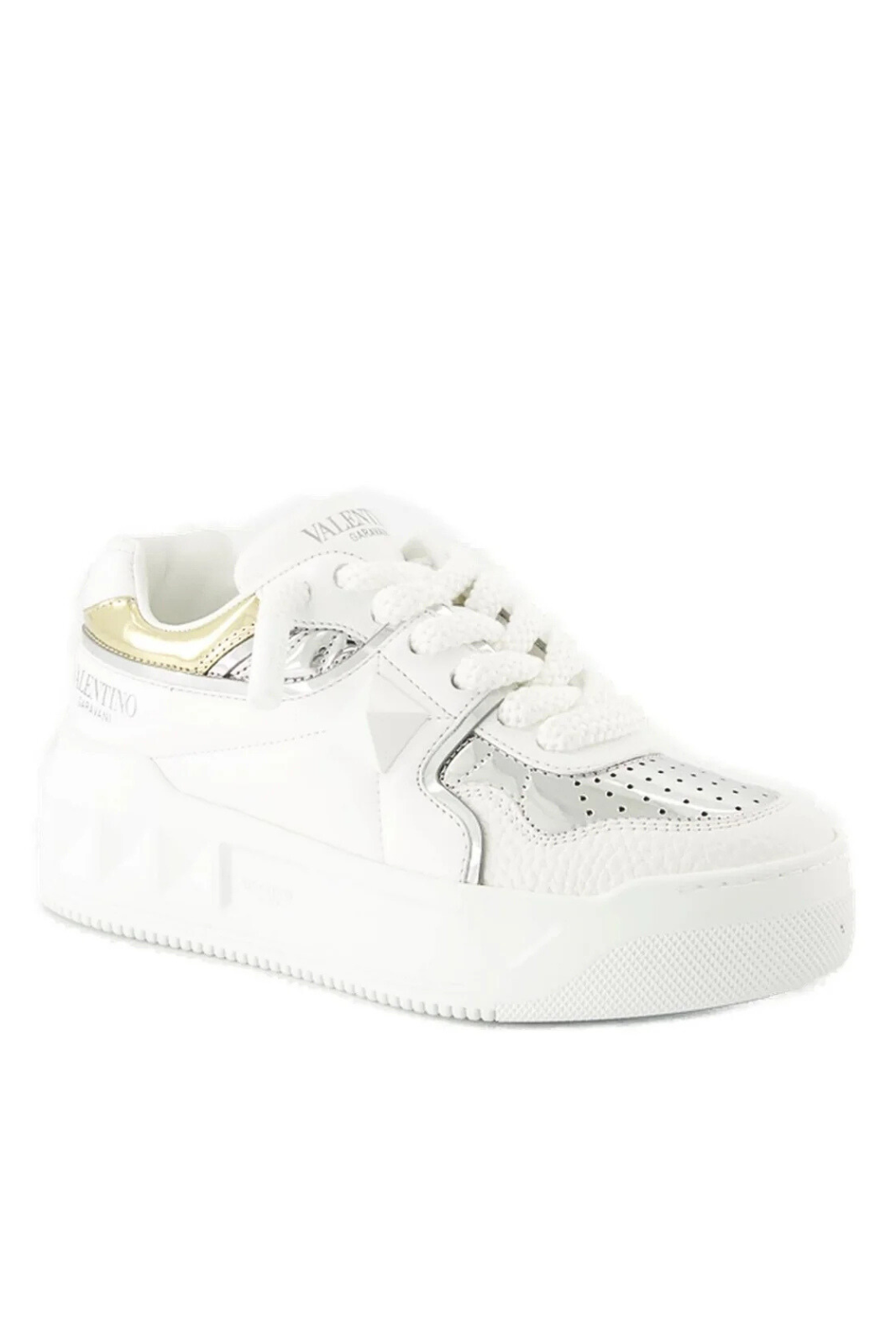 Valentino Garavani One Stud XL Lace-Up Sneakers White