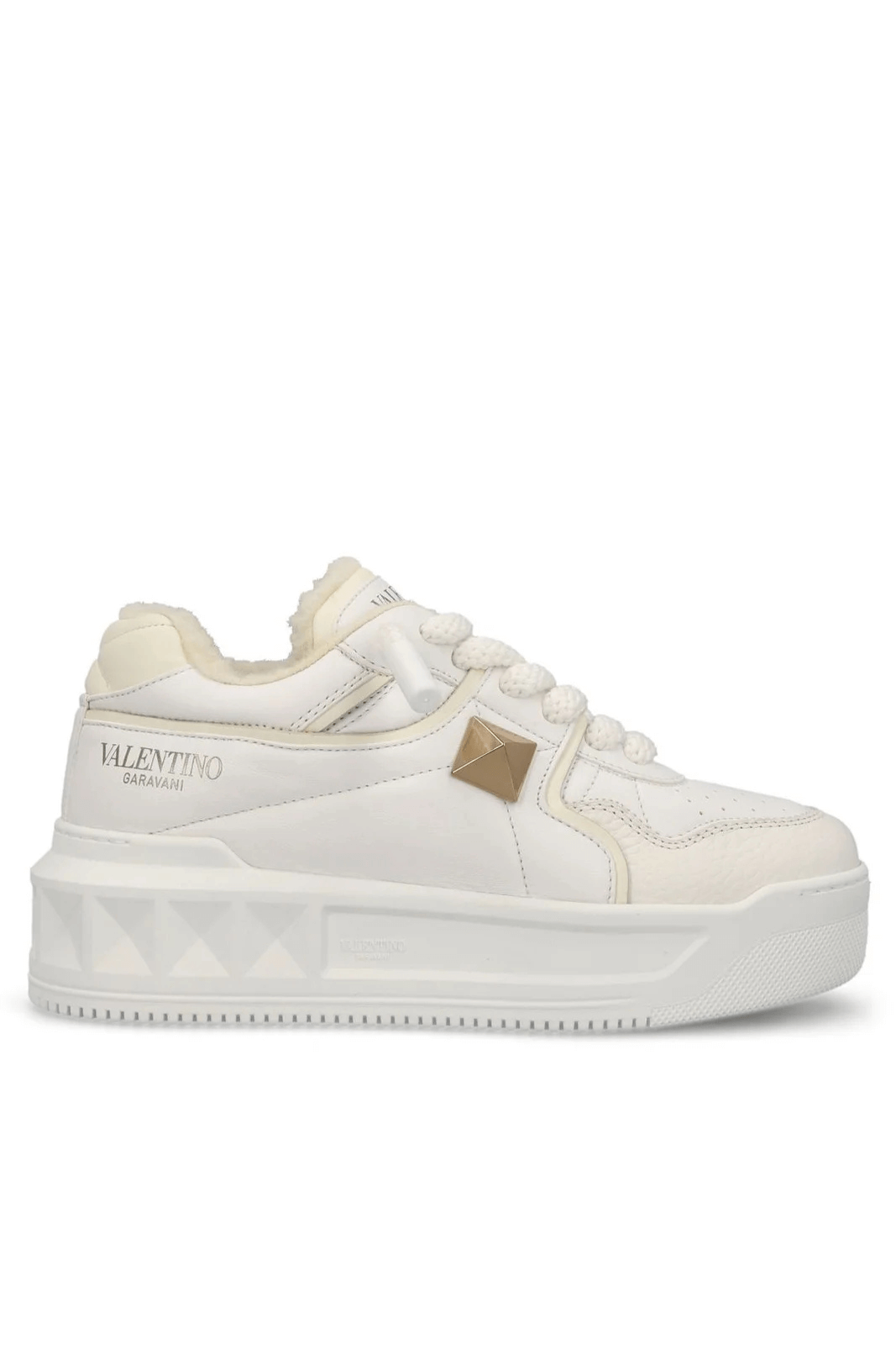 Valentino Garavani One Stud XL leather woman White sneakers