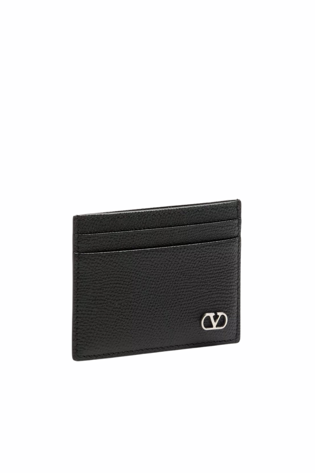 Valentino Garavani VLogo Signature Cardholder In Grainy Calfskin Black