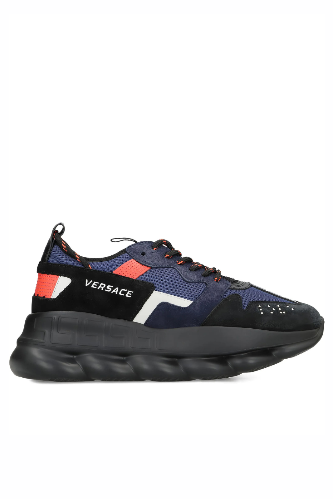 Versace Chain Reaction V2 Red and Blue man sneakers