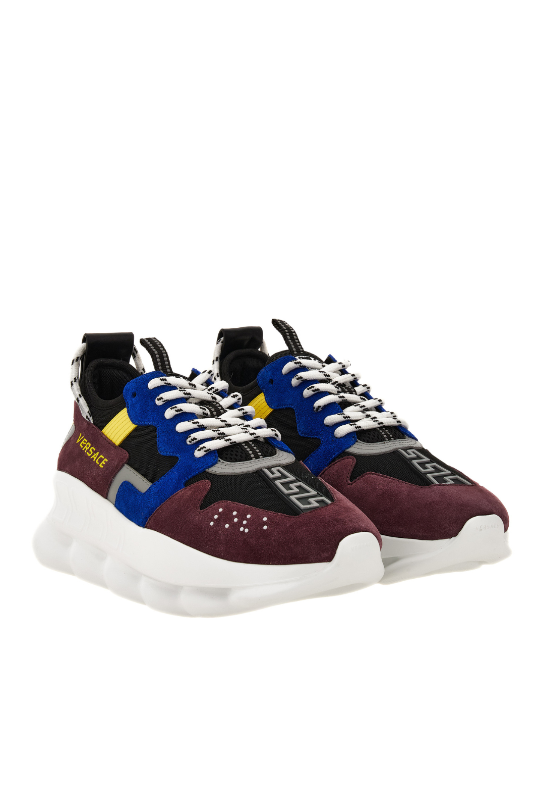 Versace Chain Reaction Low Top In Split Leather-Fabric-Calf Leather multicolor