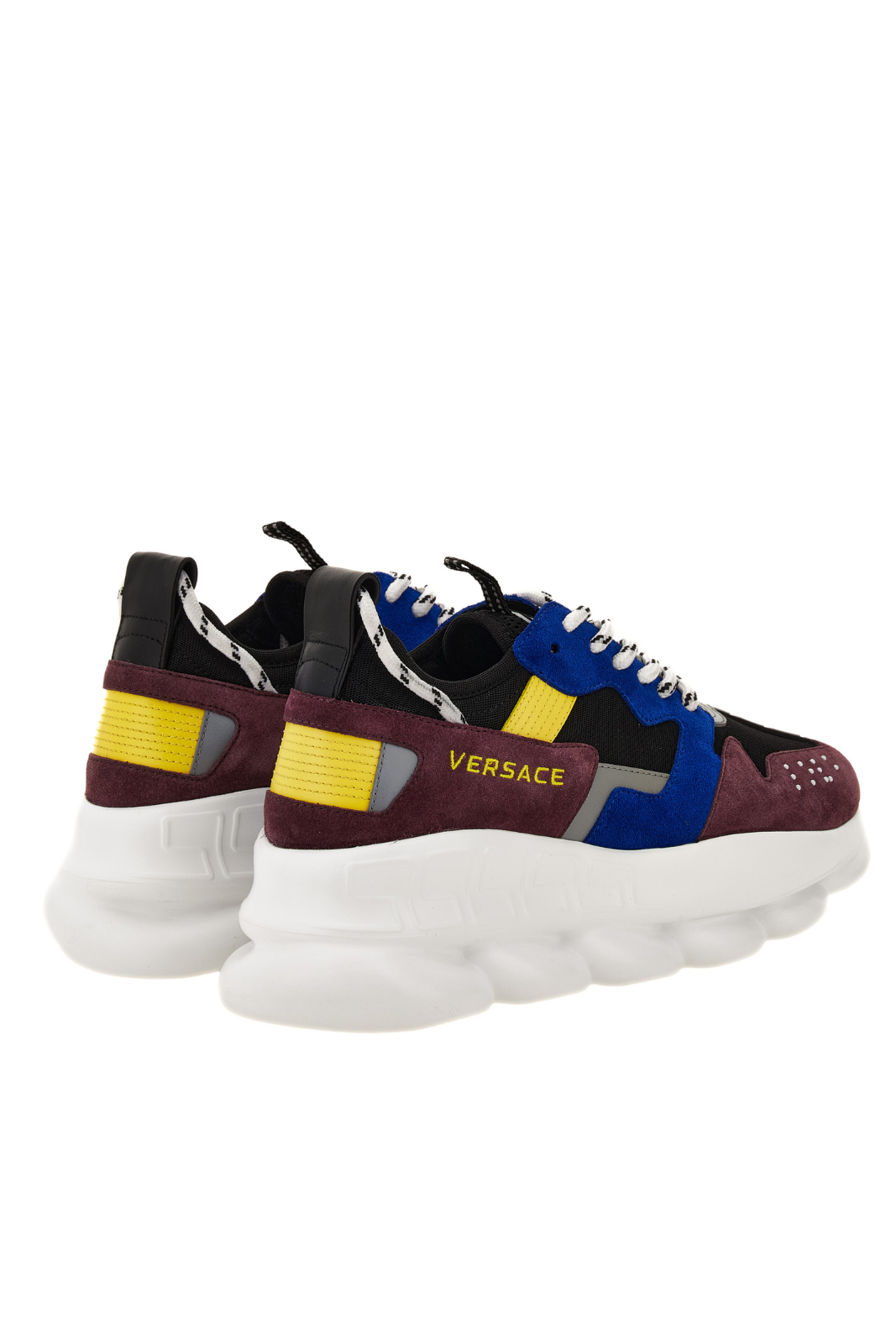 Versace Chain Reaction Low Top In Split Leather-Fabric-Calf Leather multicolor