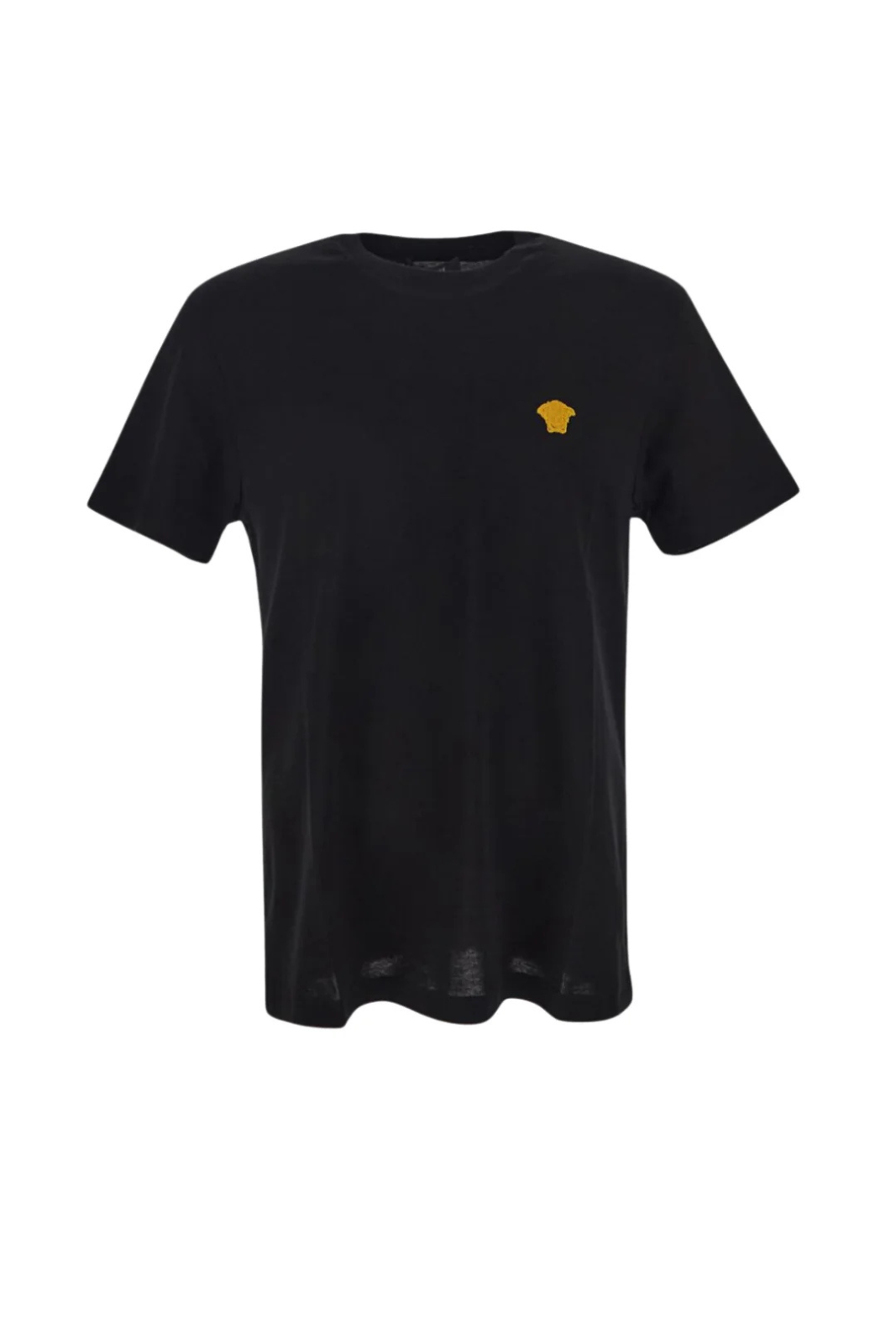 Versace Medusa-embroidered cotton black T-shirt