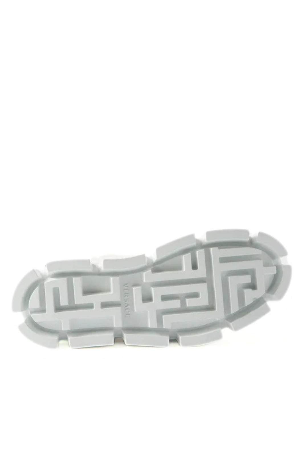 Versace Greca-Sole Leather Trainers White Grey