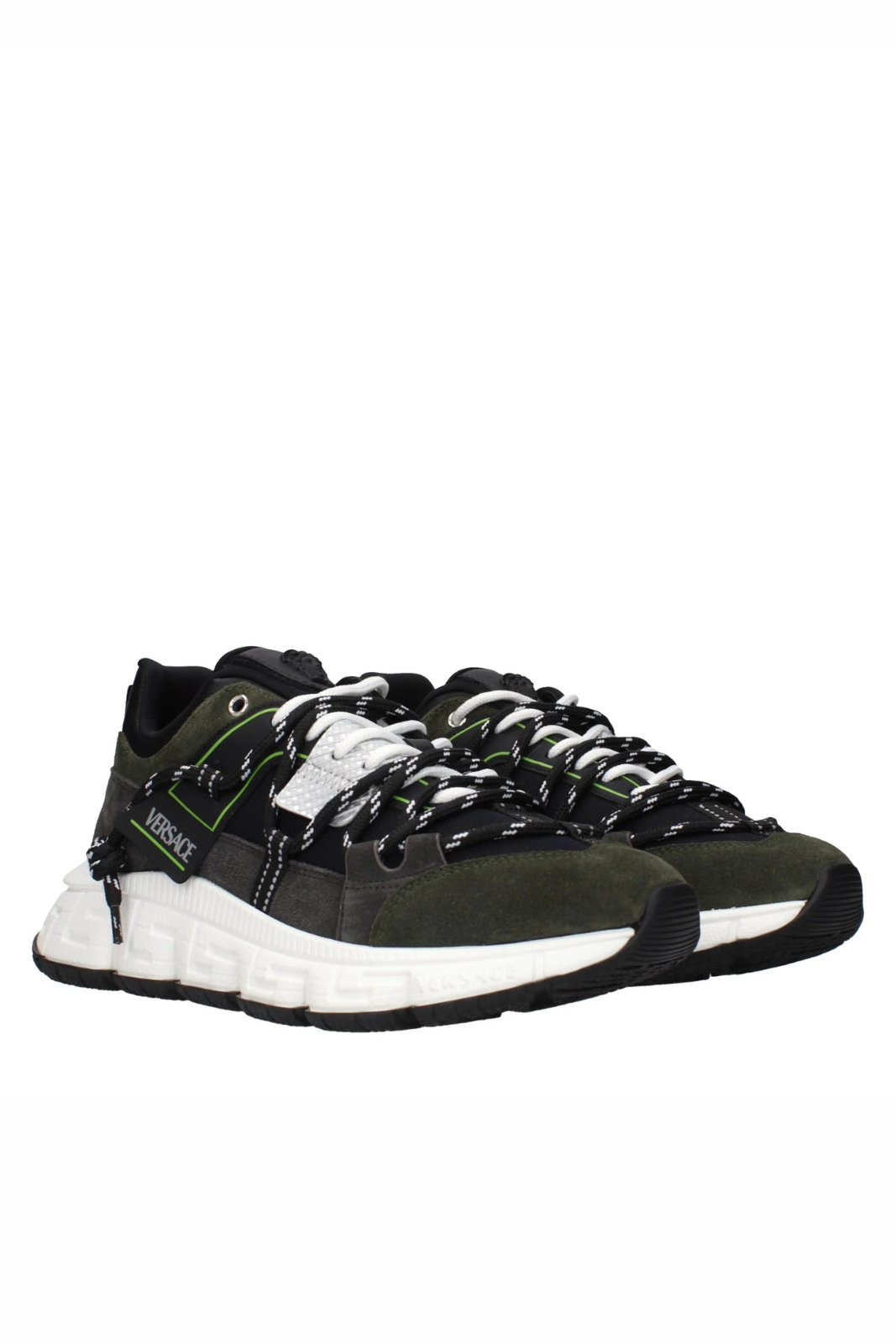Versace Trigreca V2 Grey Military Green Sneakers