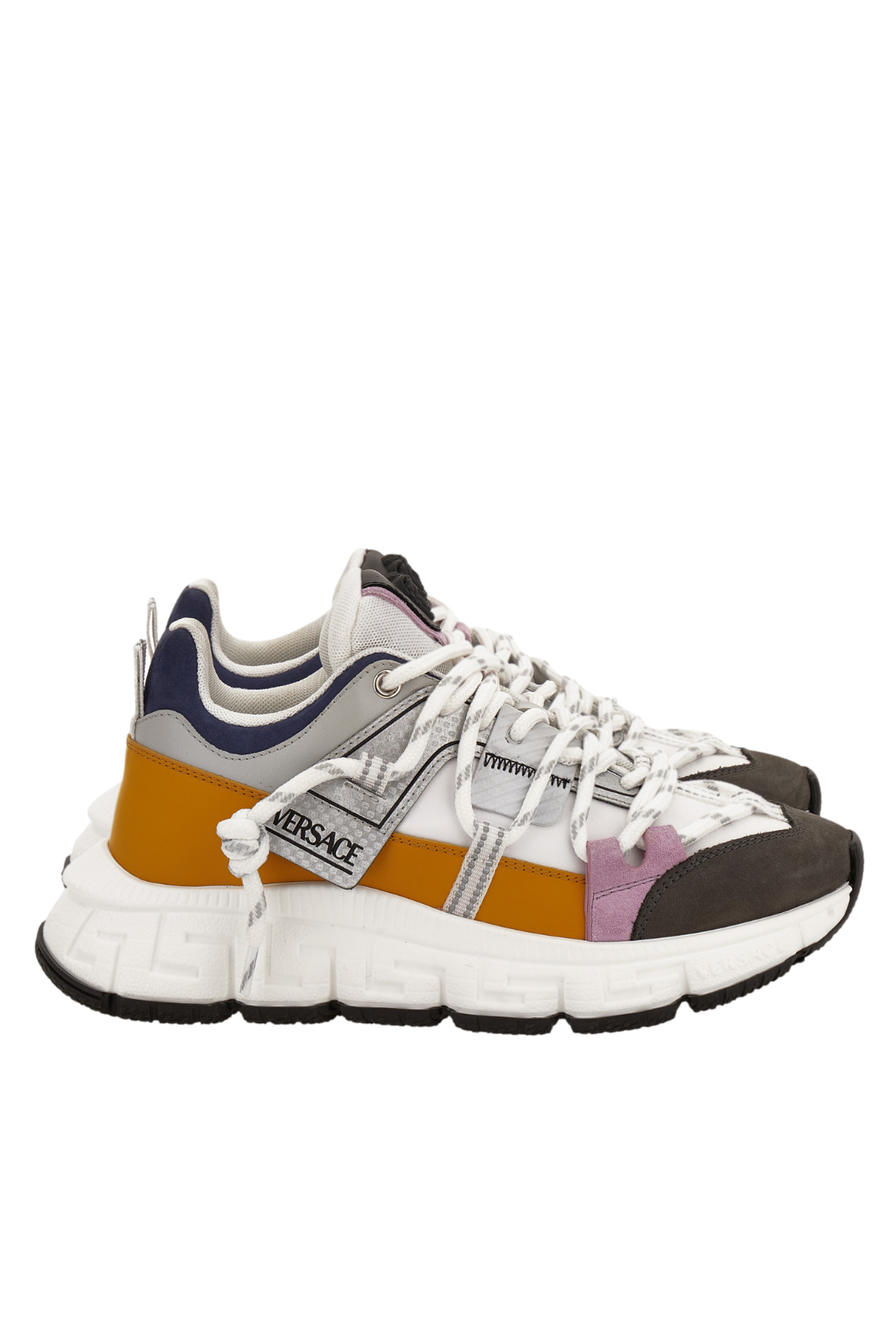 Versace Urban Hike Sneaker In Nabuck-Fabric-Suede-Calf Leather Multicolor