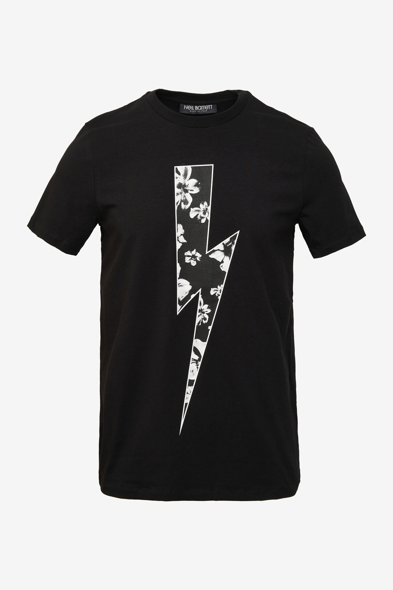 Neil Barrett Black Logo with Flower Man T-shirt