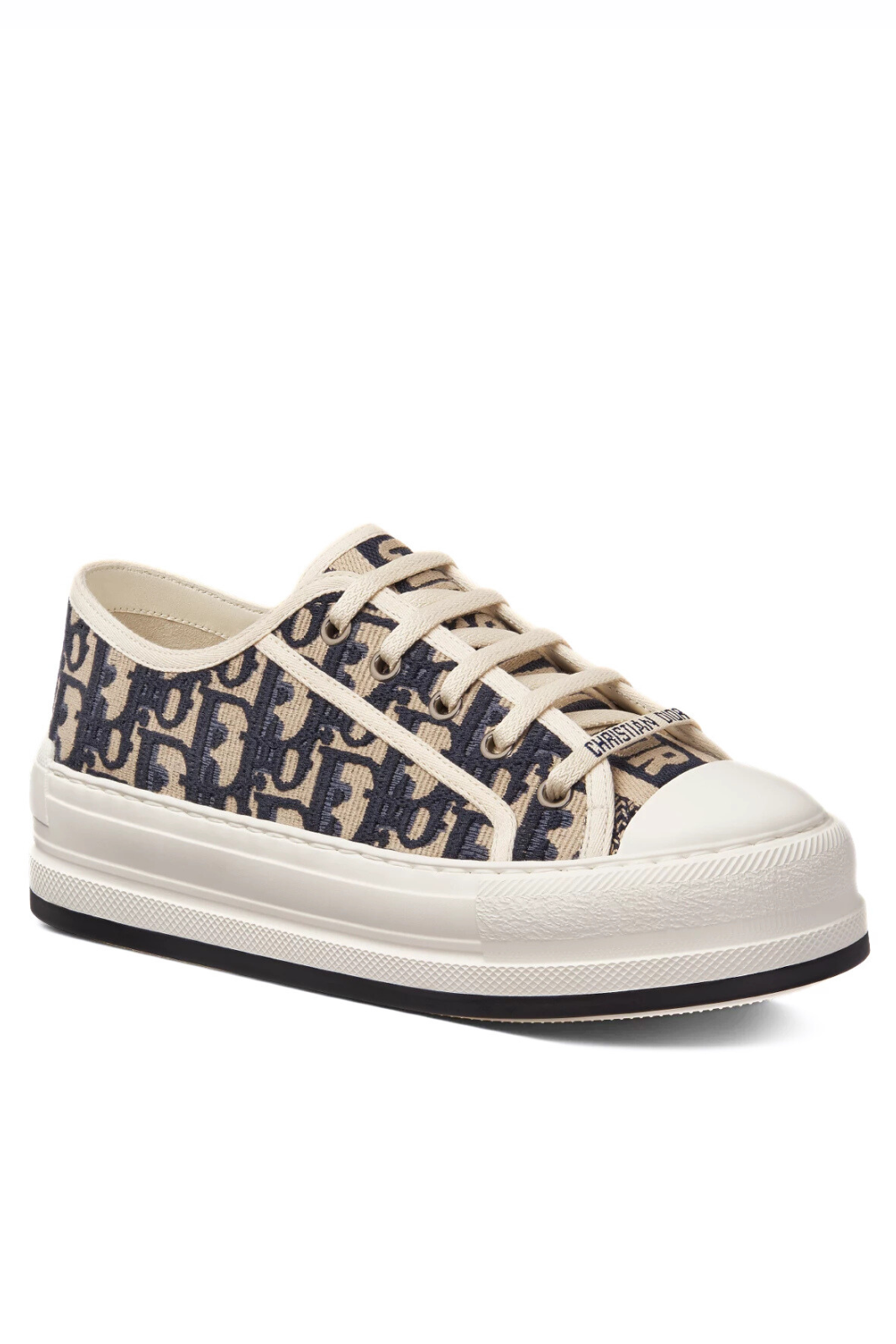 Dior Walk'n Platform Woman Sneakers Deep Blue Dior Oblique Embroidered Cotton