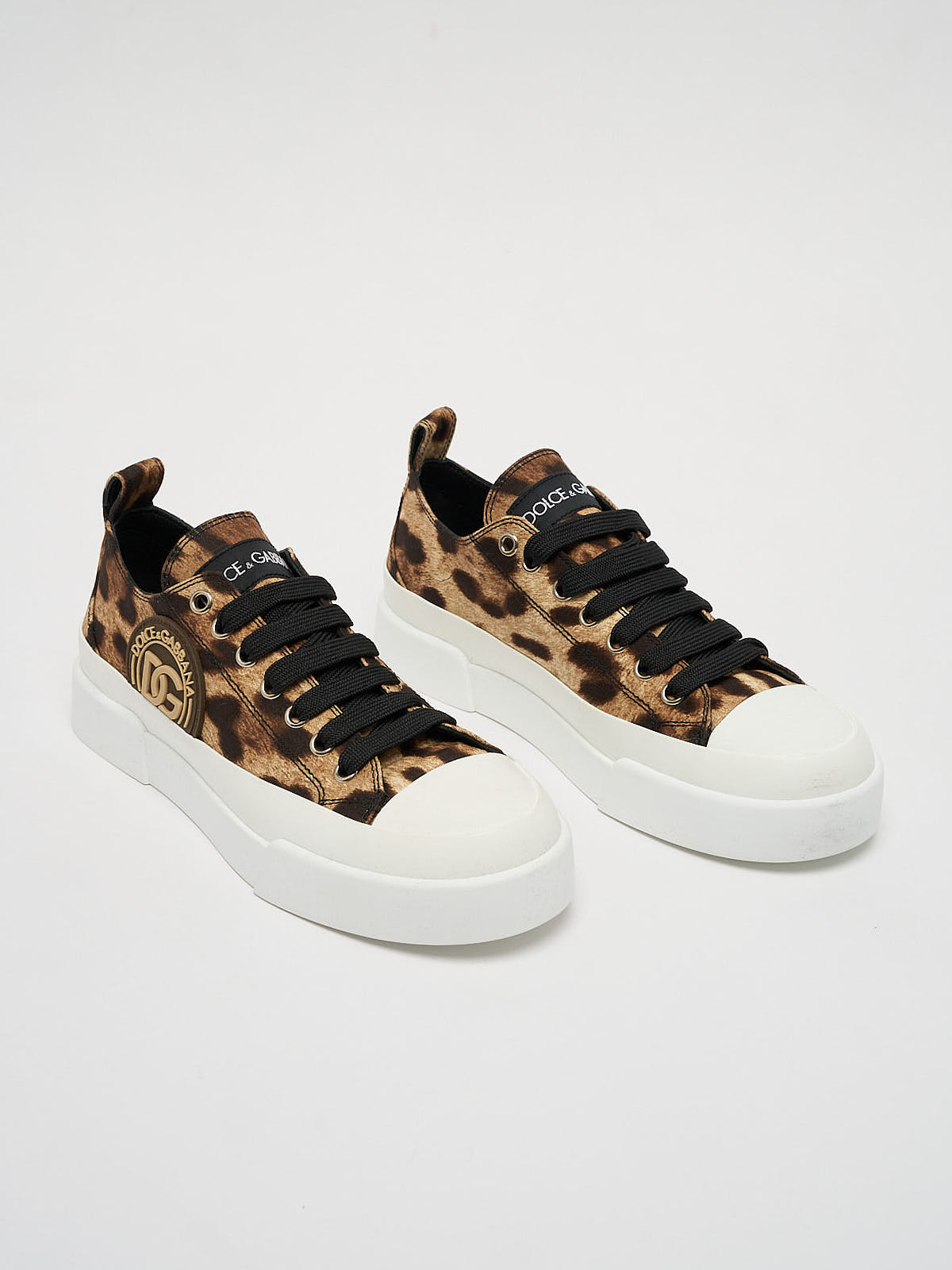 Dolce & Gabbana Leopard Print Low-Top Sneakers