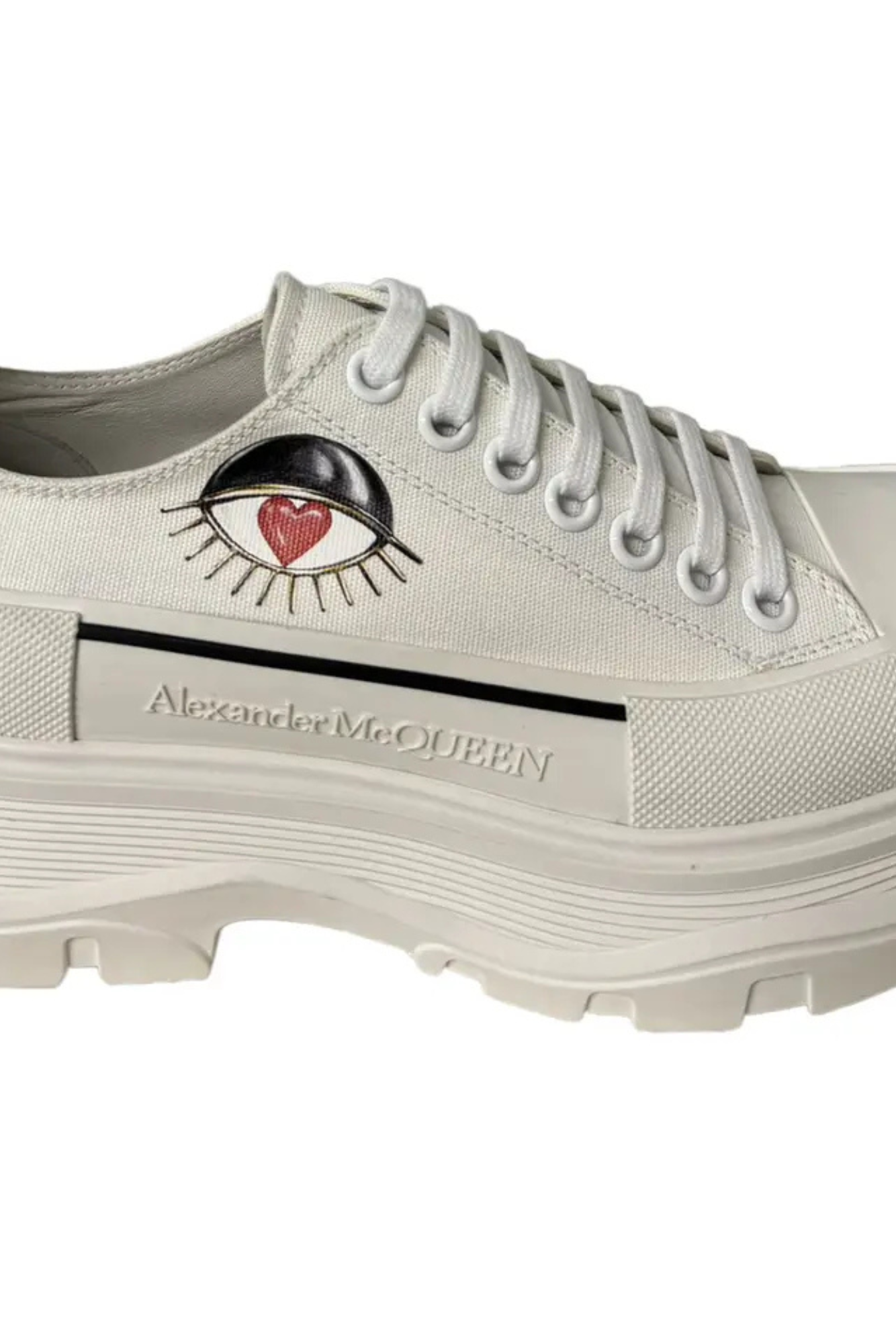 Alexander McQueen Tread Slick cloth low trainers White Eye