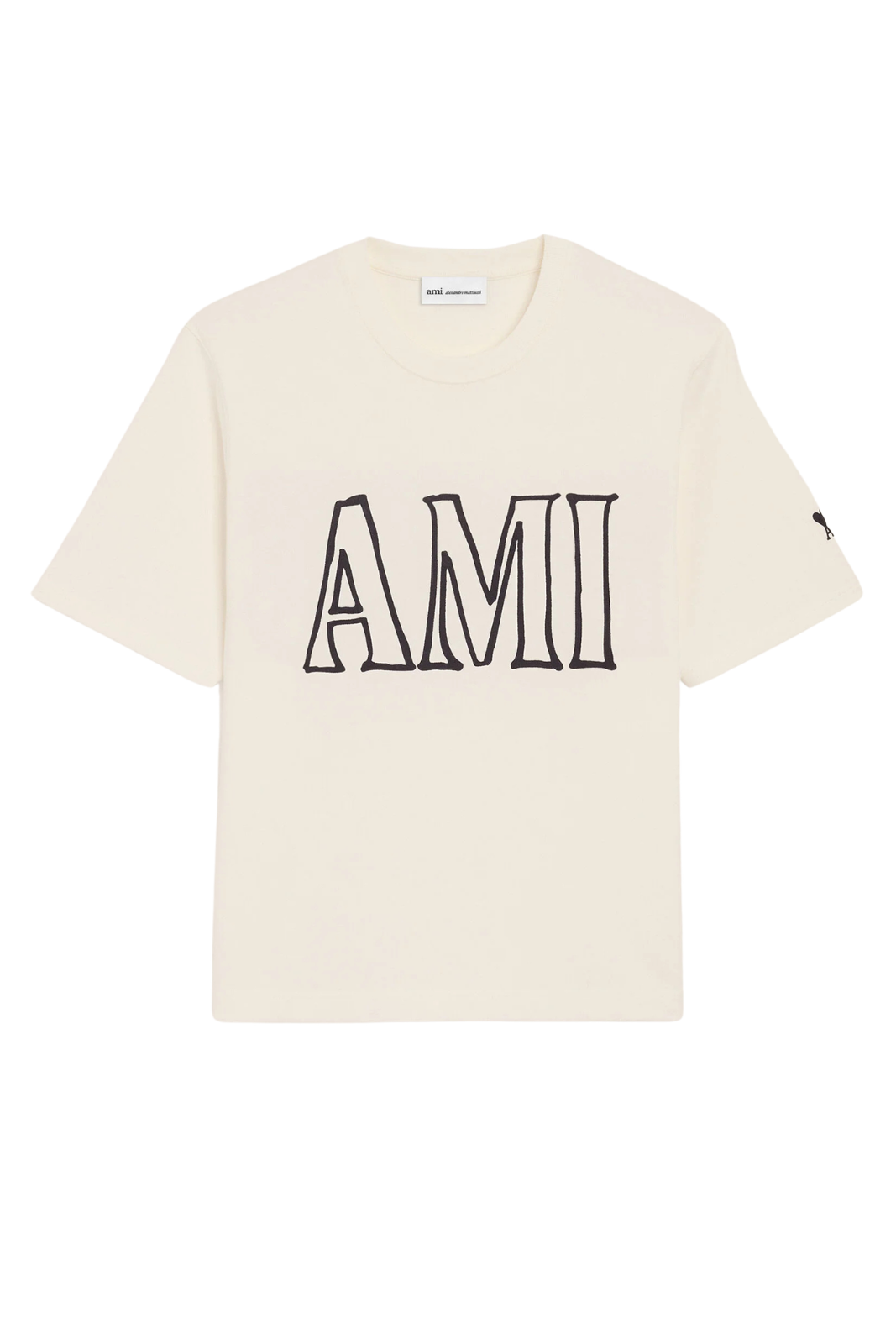 Ami Paris White Cotton Ami Paris Print T-shirt Short sleeves
