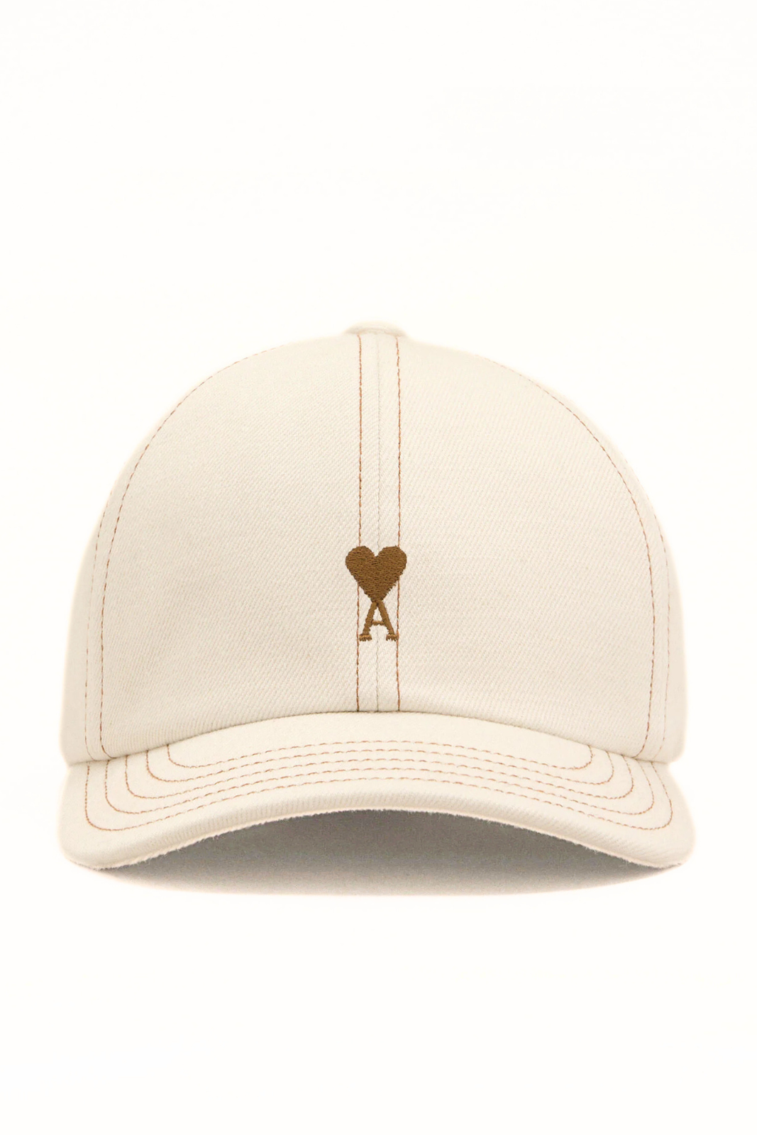 Ami Paris White cotton cap with Ami de Coeur