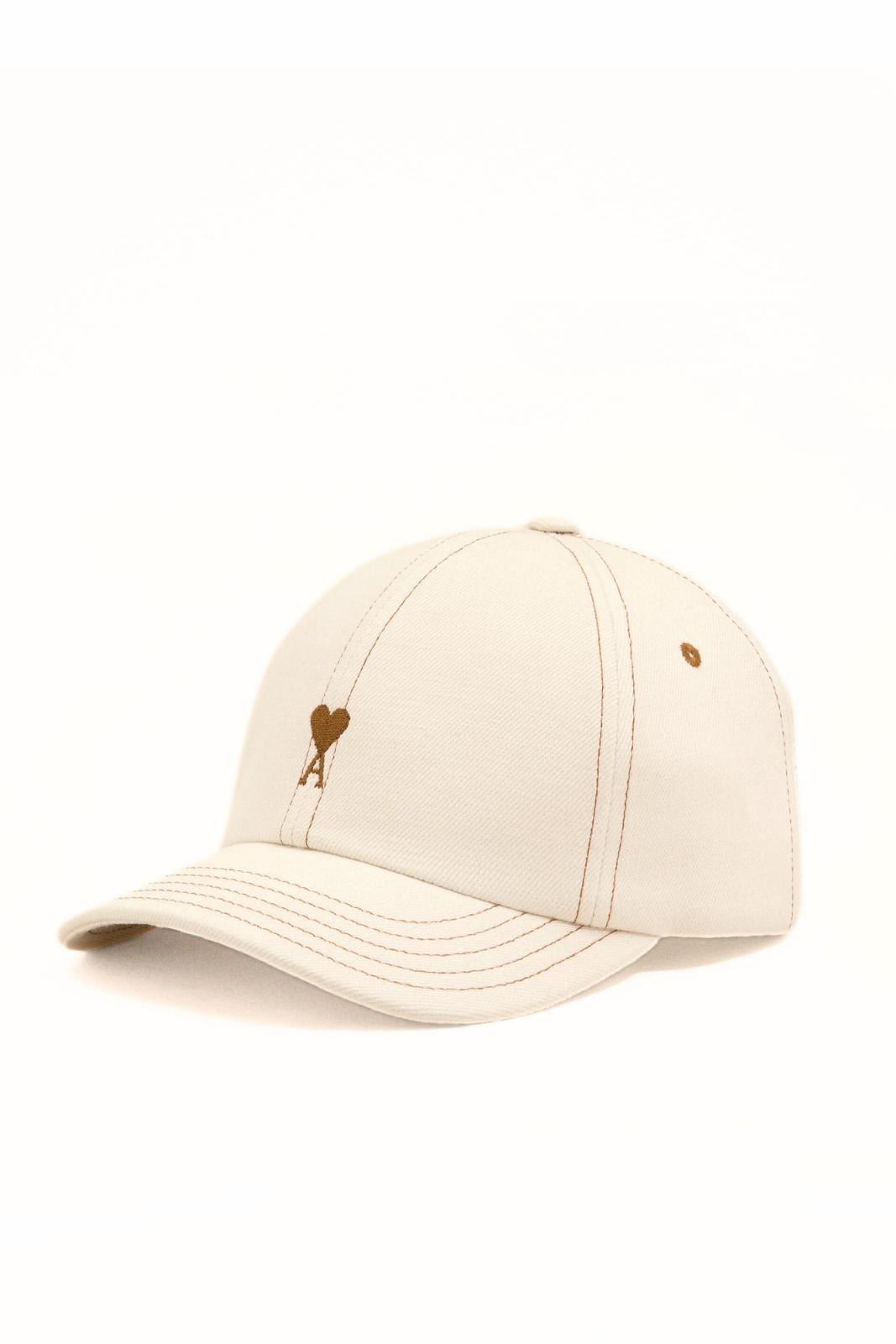 Ami Paris White cotton cap with Ami de Coeur