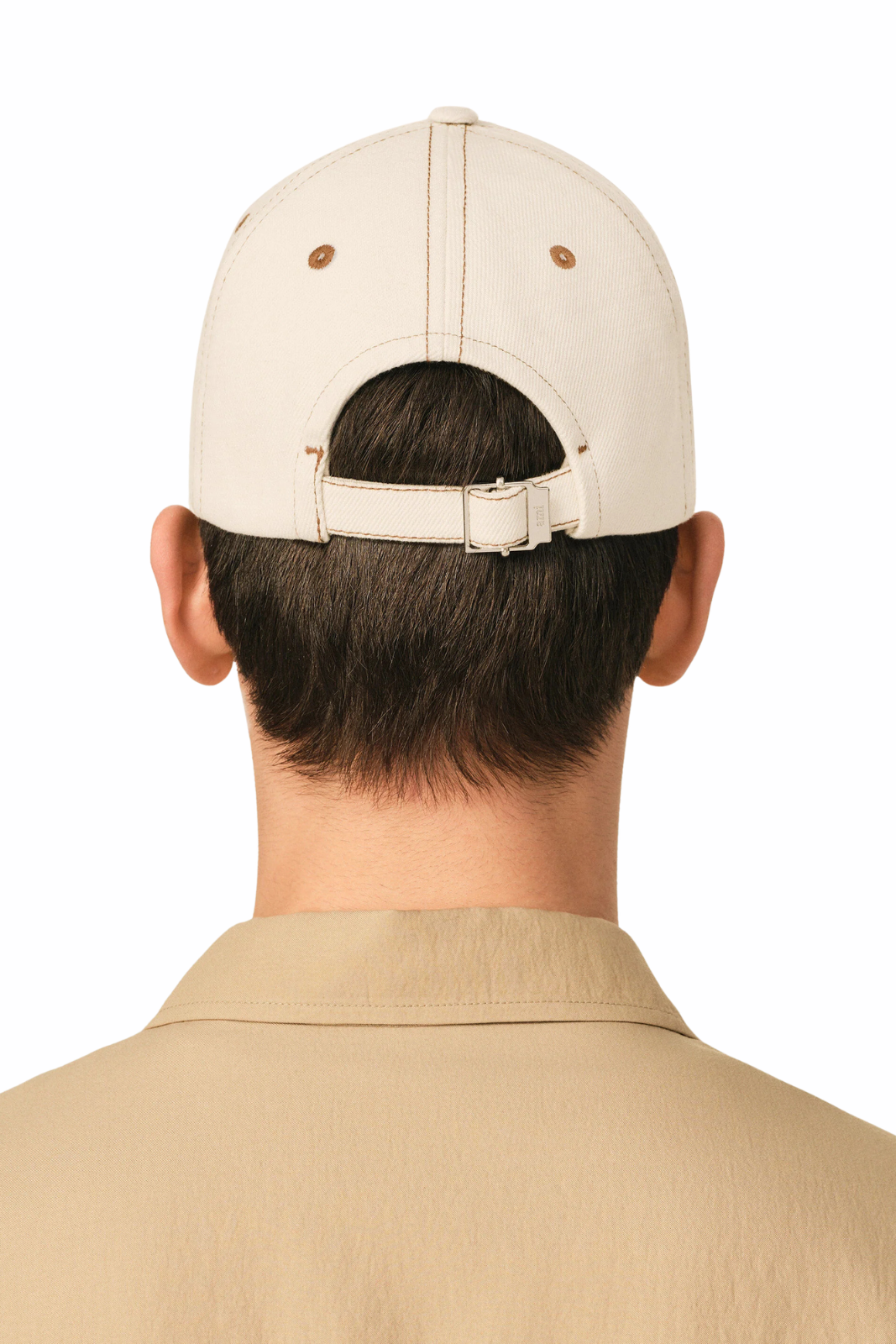 Ami Paris White cotton cap with Ami de Coeur