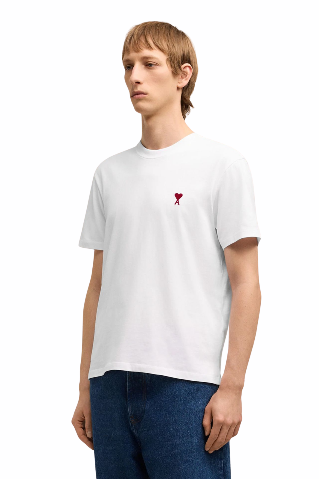 Ami Paris White Cotton Red Ami De Coeur Tshirt