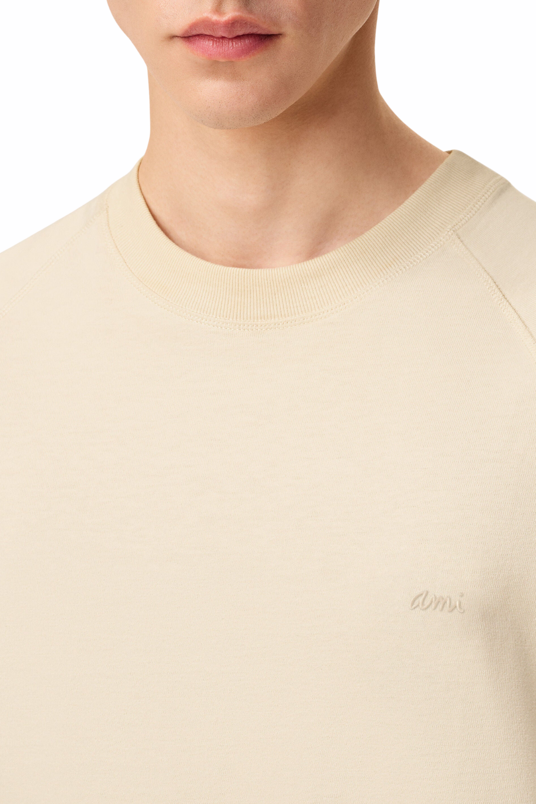 Ami Paris White Cotton Short Sleeves T-shirt