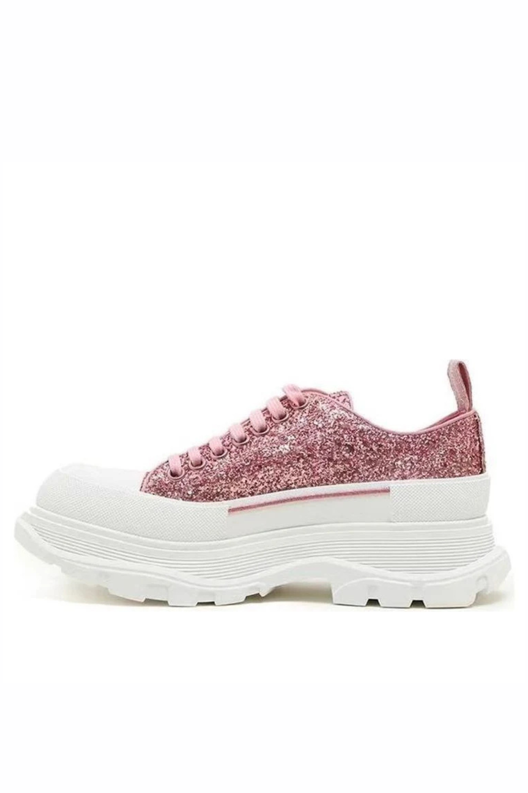Alexander McQueen Tread Slick Low Top Woman Sneaker Pink Glitter
