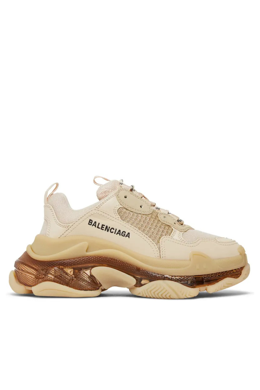 Balenciaga Triple S Clear Sole Women Sneakers, Beige