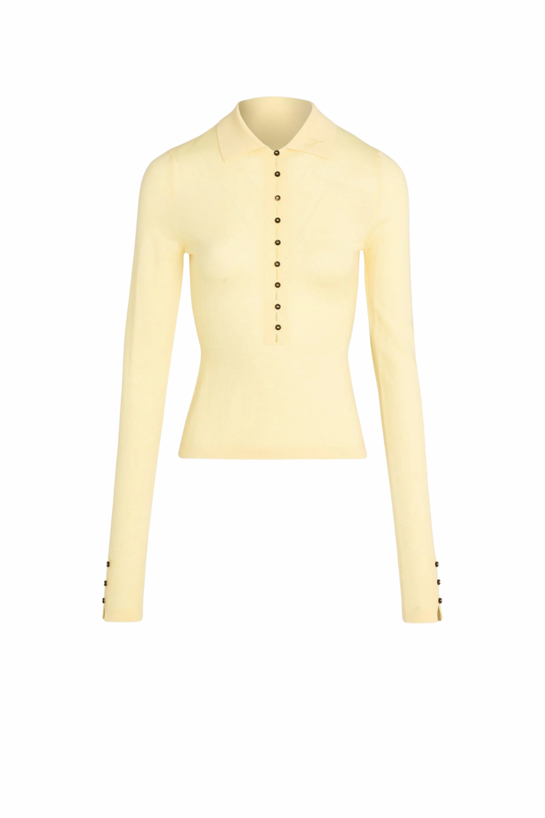 Jacquemus Le Polo Merino long-sleeve polo Yellow shirt