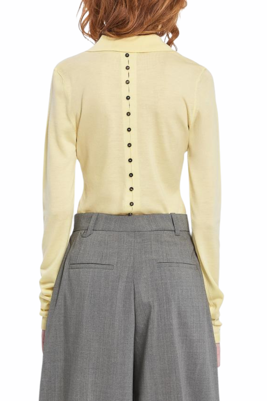 Jacquemus Le Polo Merino long-sleeve polo Yellow shirt