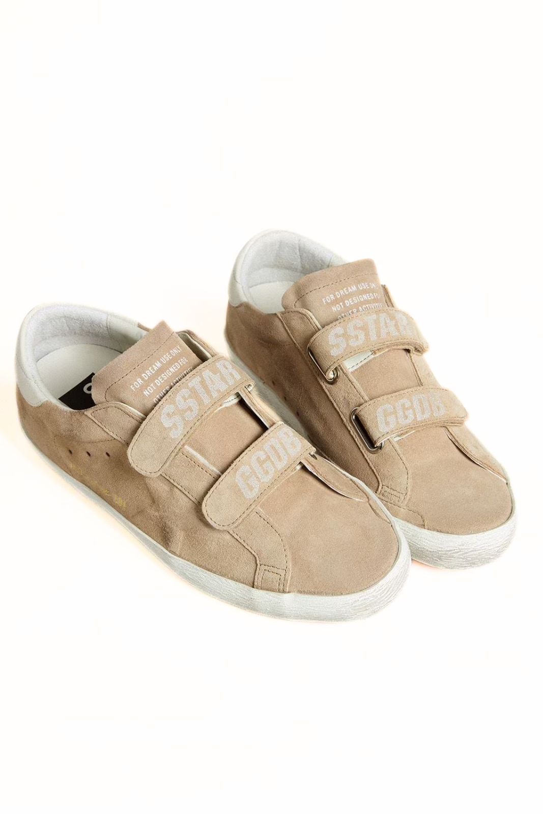 Golden Goose Women’s Old School in beige suede with white leather heel tab