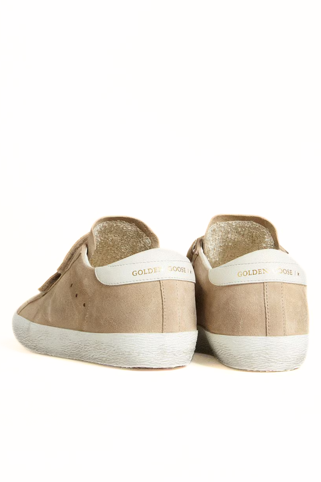 Golden Goose Women’s Old School in beige suede with white leather heel tab