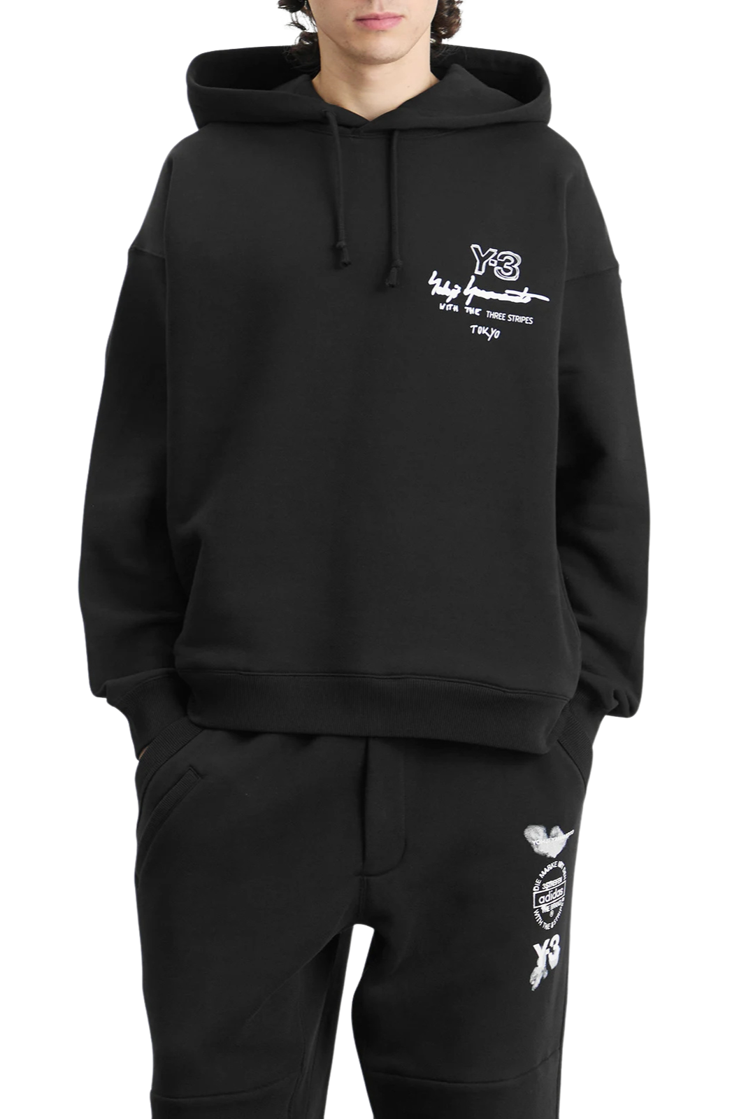 Y-3 Logo man Black Hoodie