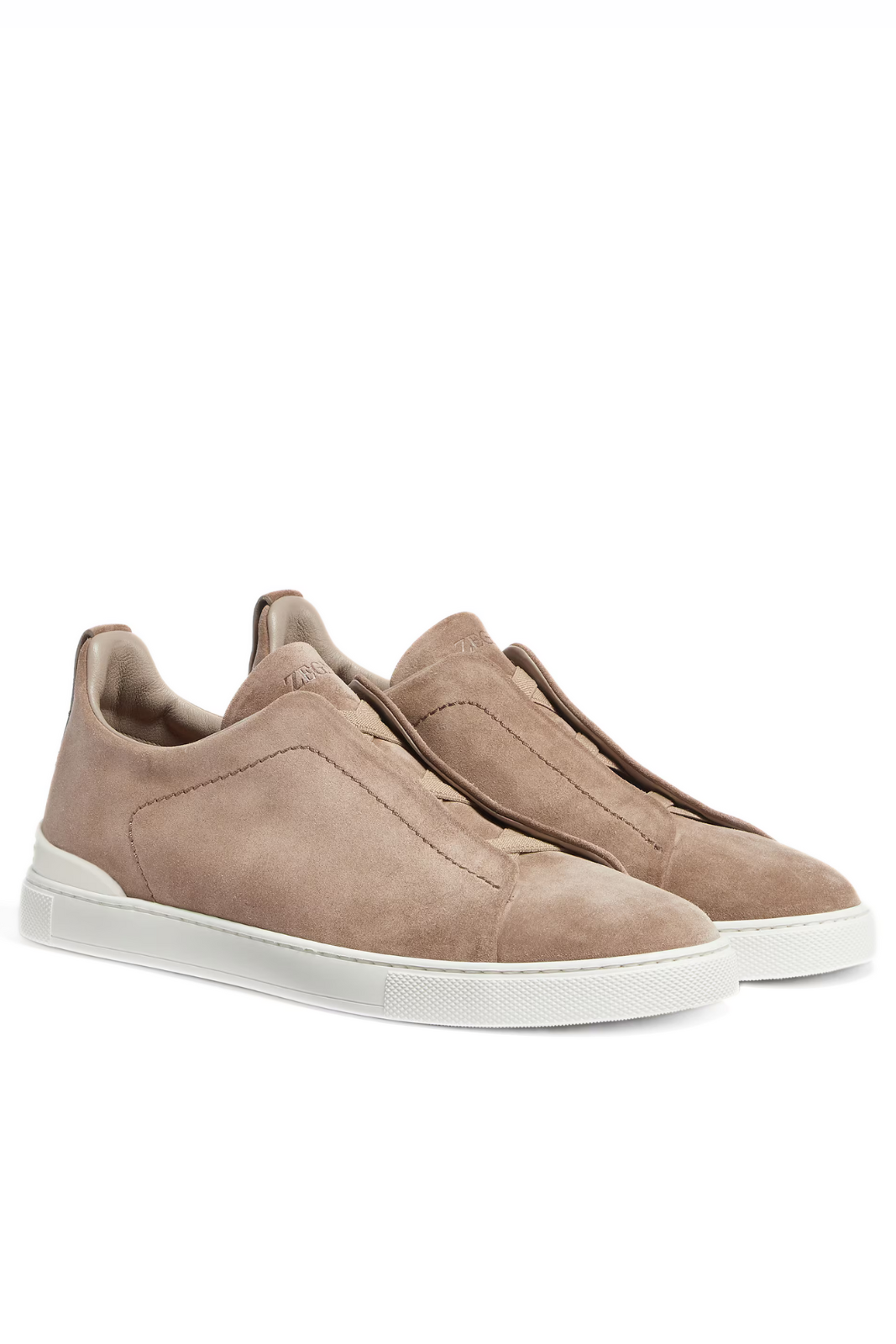 Zegna Dark Beige Suede Triple Stitch™ Sneakers