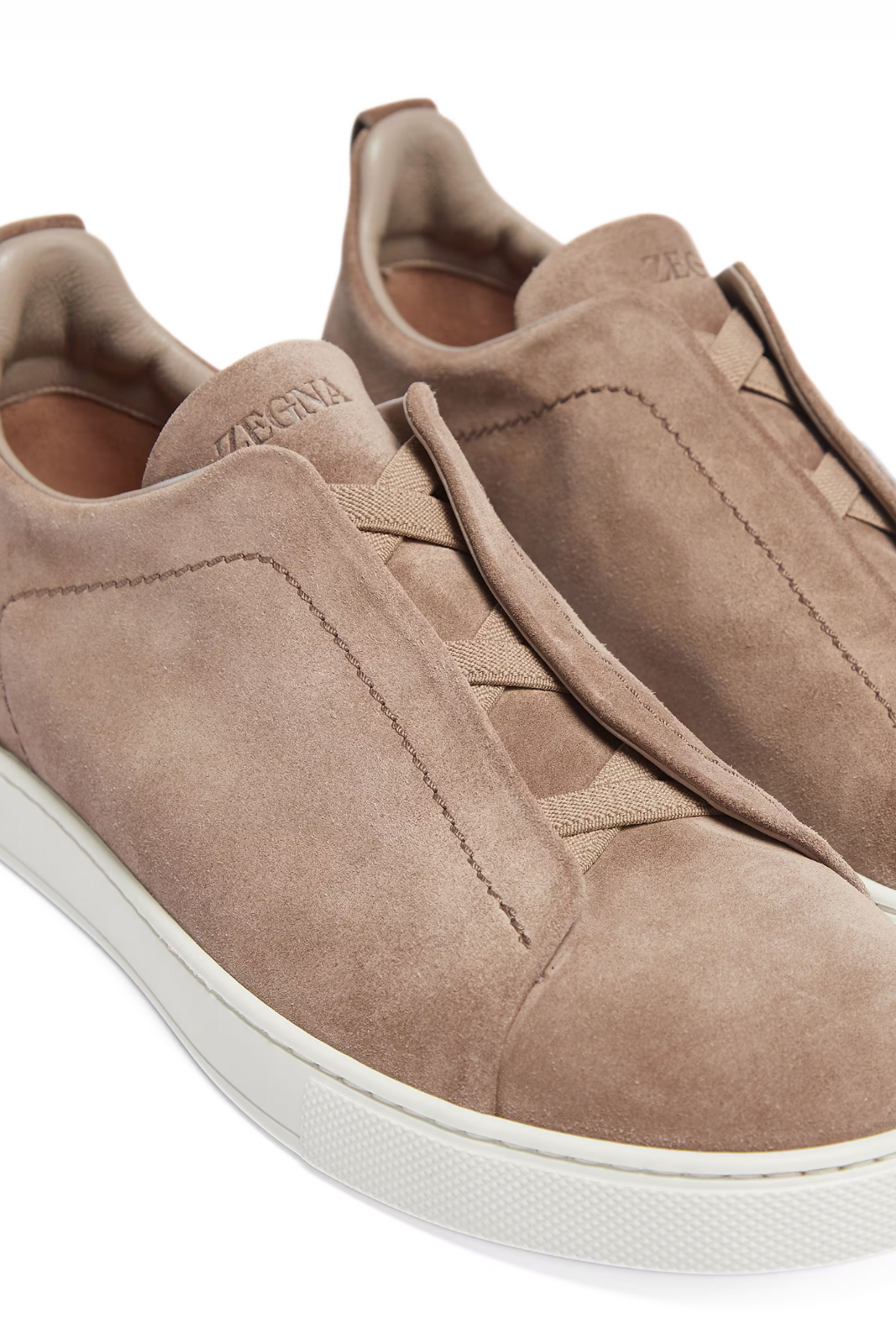 Zegna Dark Beige Suede Triple Stitch™ Sneakers