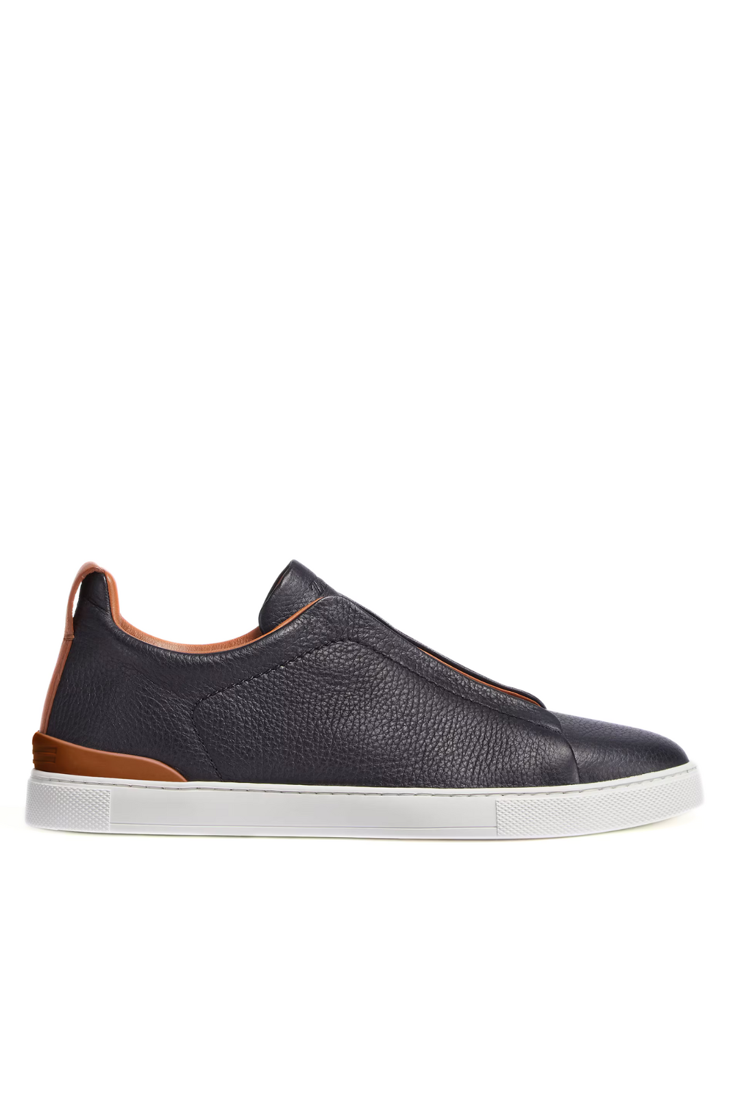 Zegna Triple Stitch Black Brown Deerskin Sneakers